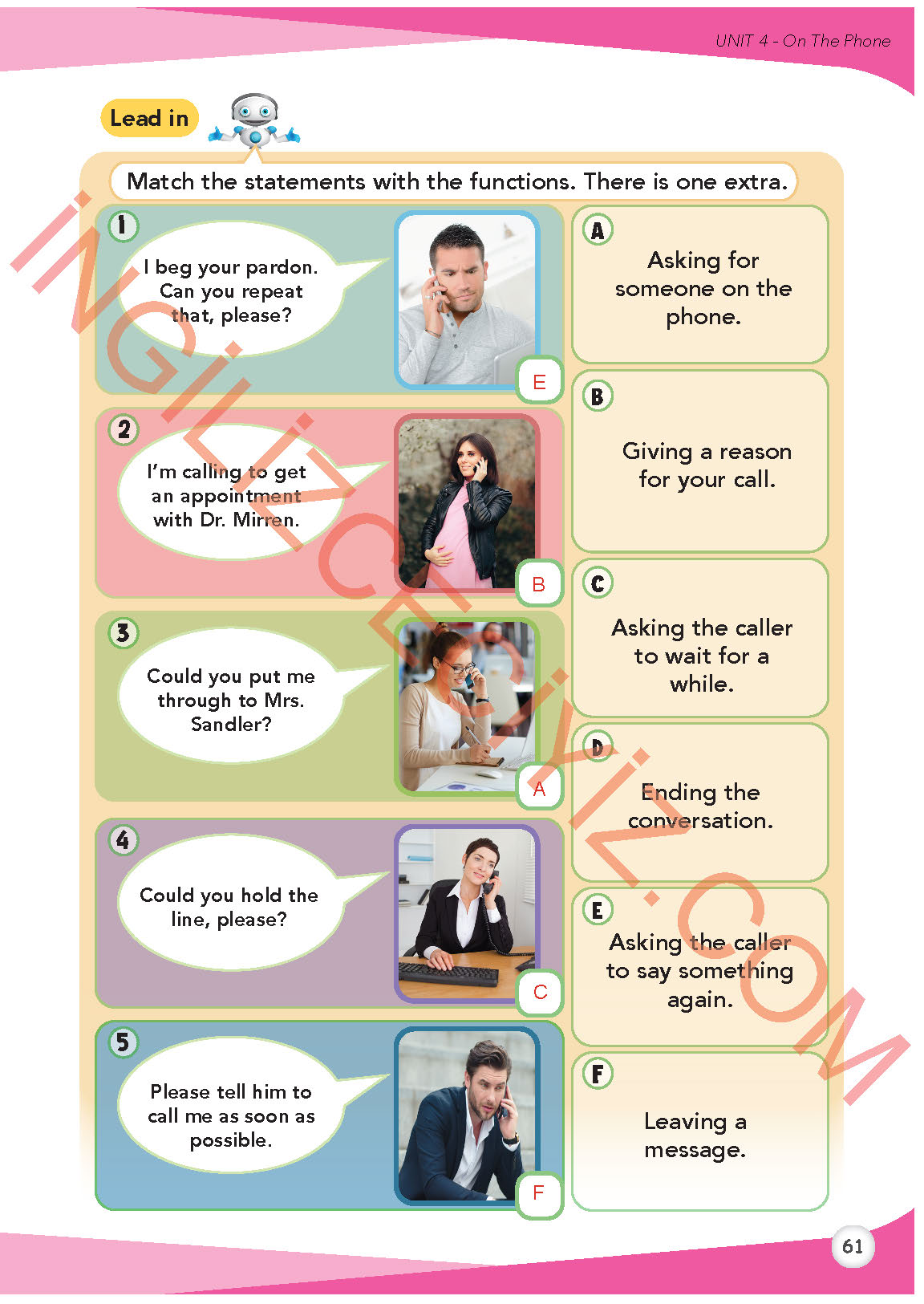 8. Sınıf İngilizce Meb Yayınları Kitabı Sayfa 61 Cevapları