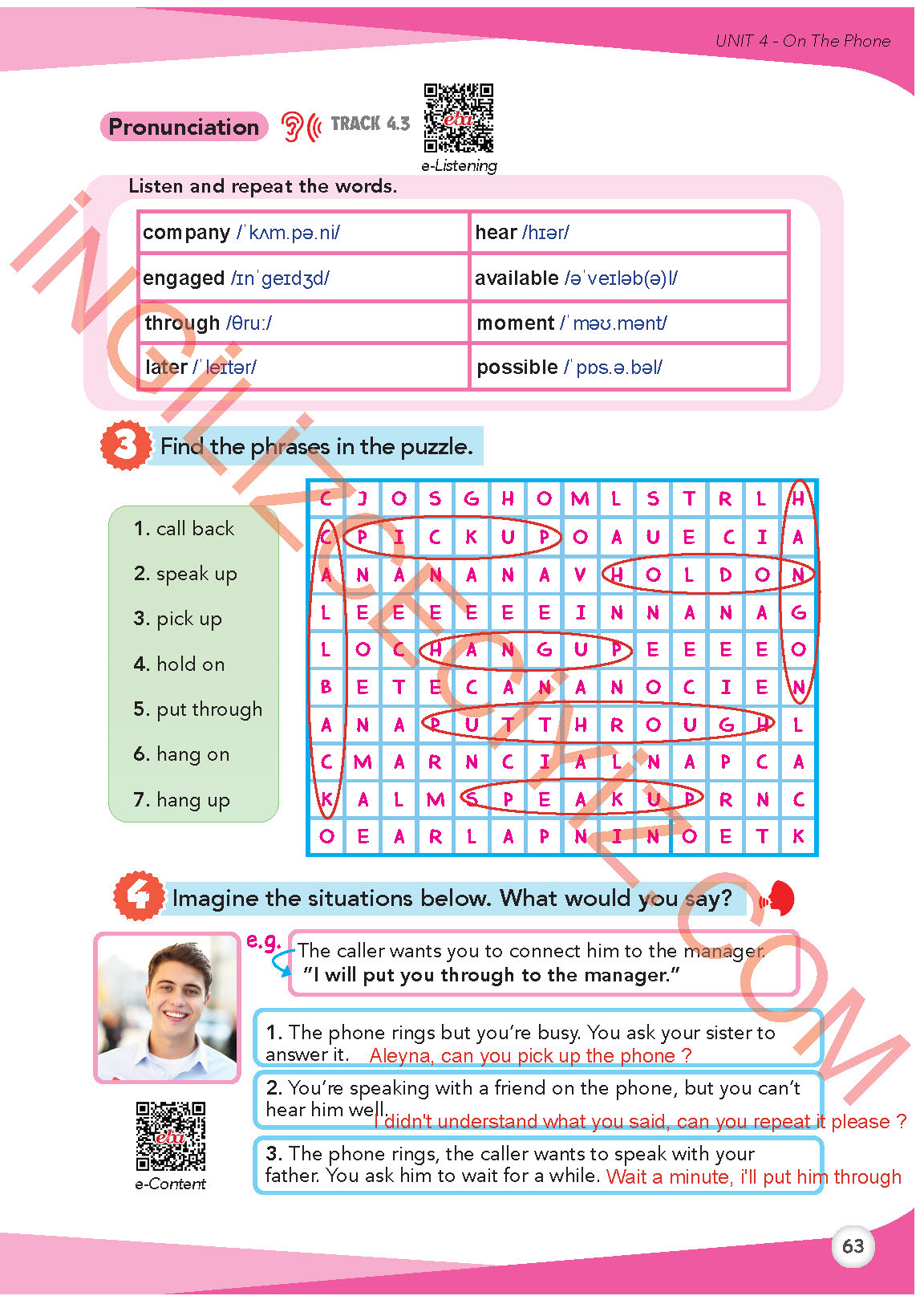 8. Sınıf İngilizce Meb Yayınları Kitabı Sayfa 63 Cevapları