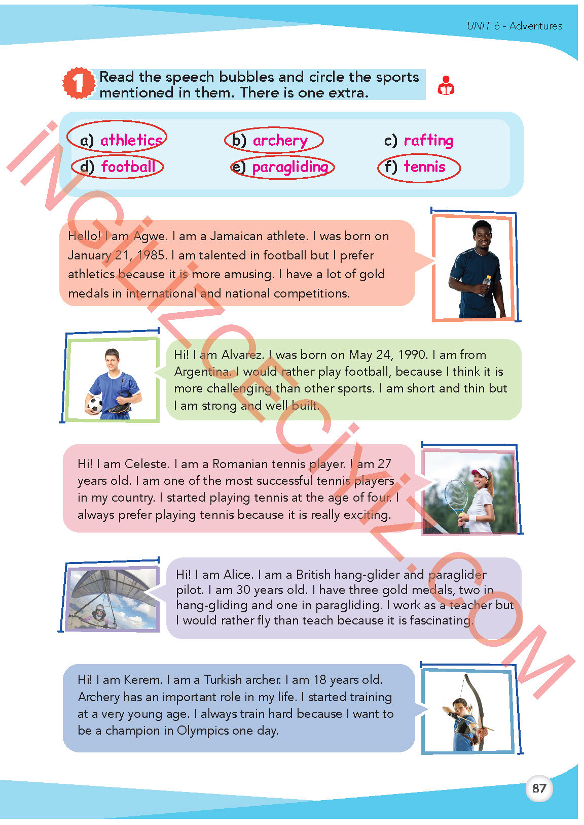 8. Sınıf İngilizce Meb Yayınları Kitabı Sayfa 87 Cevapları