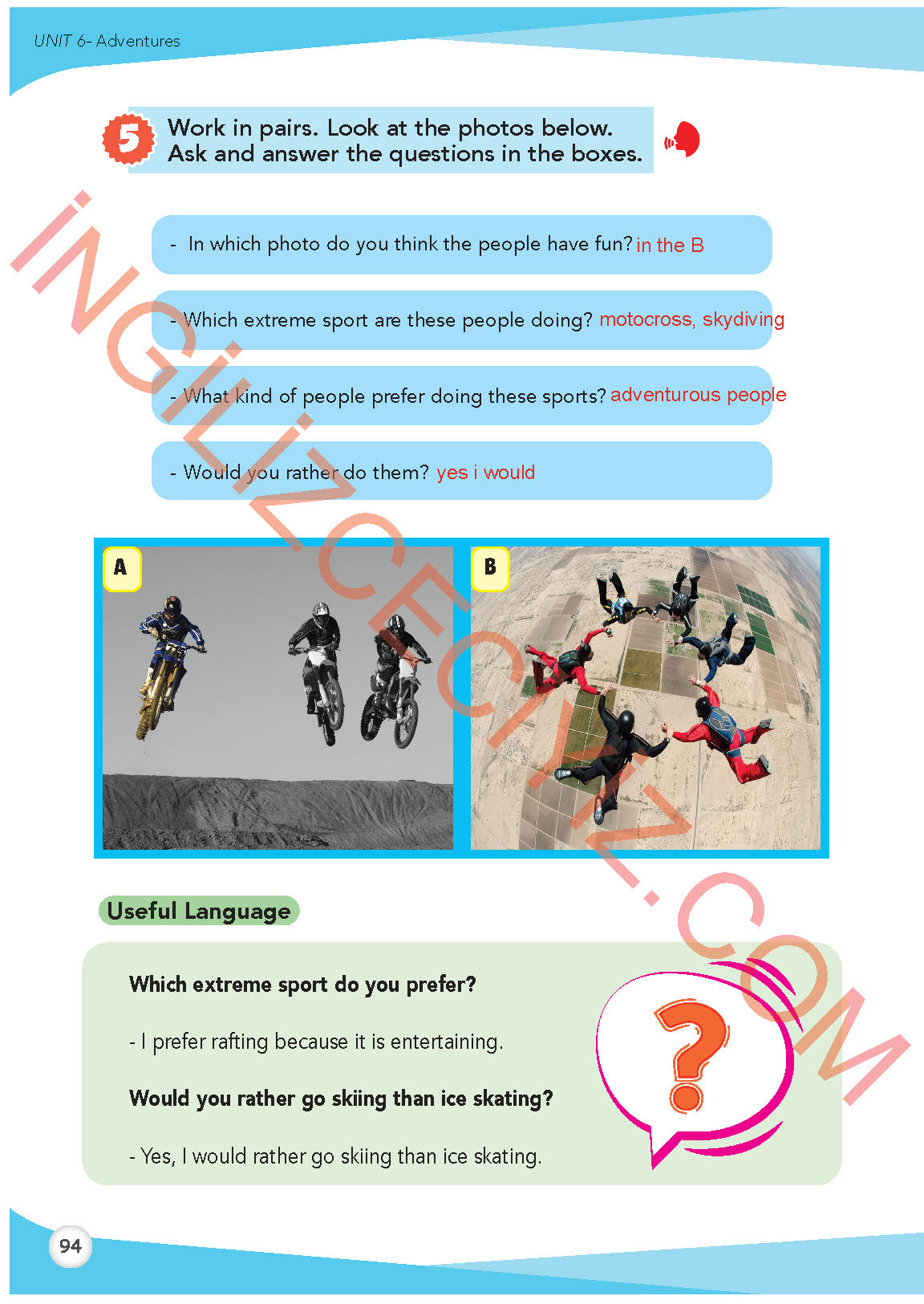 8. Sınıf İngilizce Meb Yayınları Kitabı Sayfa 94 Cevapları