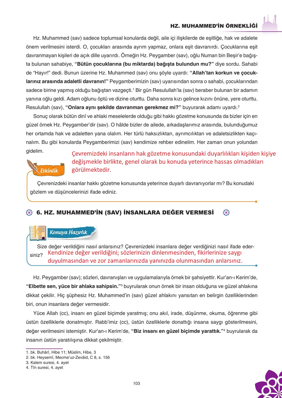 8. Sınıf Sdr İpekyolu Yayıncılık Din Kültürü Ve Ahlak Bilgisi Ders Kitabı Sayfa 104 Cevapları