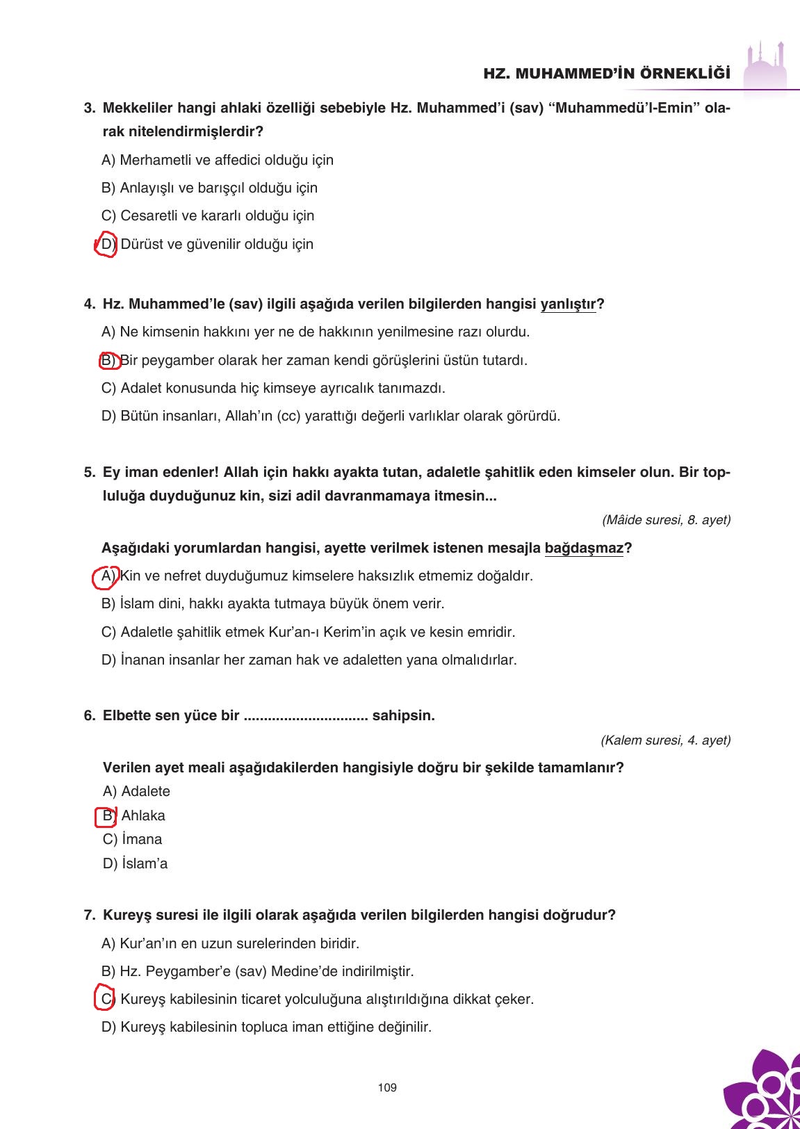 8. Sınıf Sdr İpekyolu Yayıncılık Din Kültürü Ve Ahlak Bilgisi Ders Kitabı Sayfa 110 Cevapları