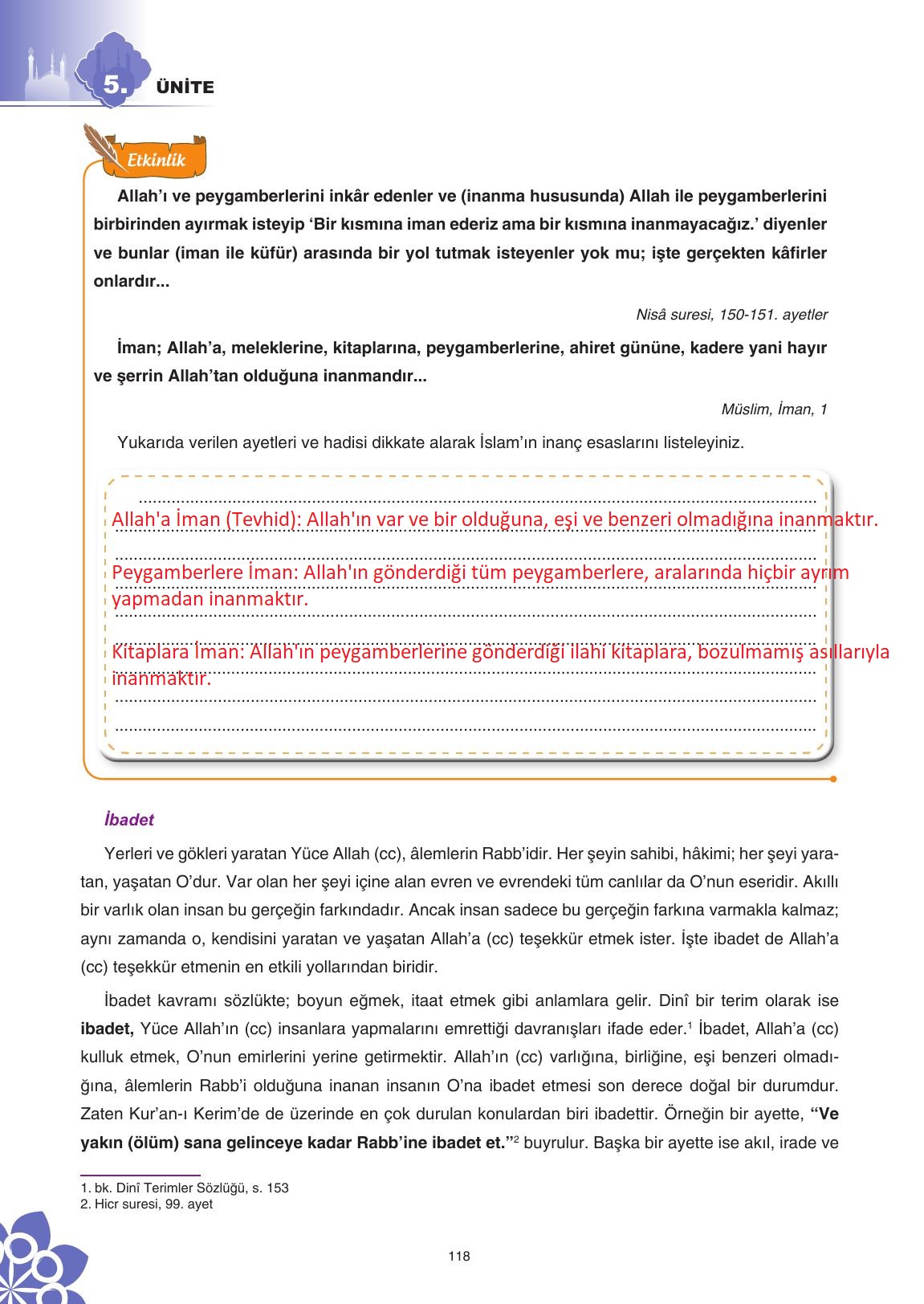 8. Sınıf Sdr İpekyolu Yayıncılık Din Kültürü Ve Ahlak Bilgisi Ders Kitabı Sayfa 119 Cevapları 8. Sınıf Sdr İpekyolu Yayıncılık Din Kültürü Ve Ahlak Bilgisi Ders Kitabı Sayfa 119 Cevapları