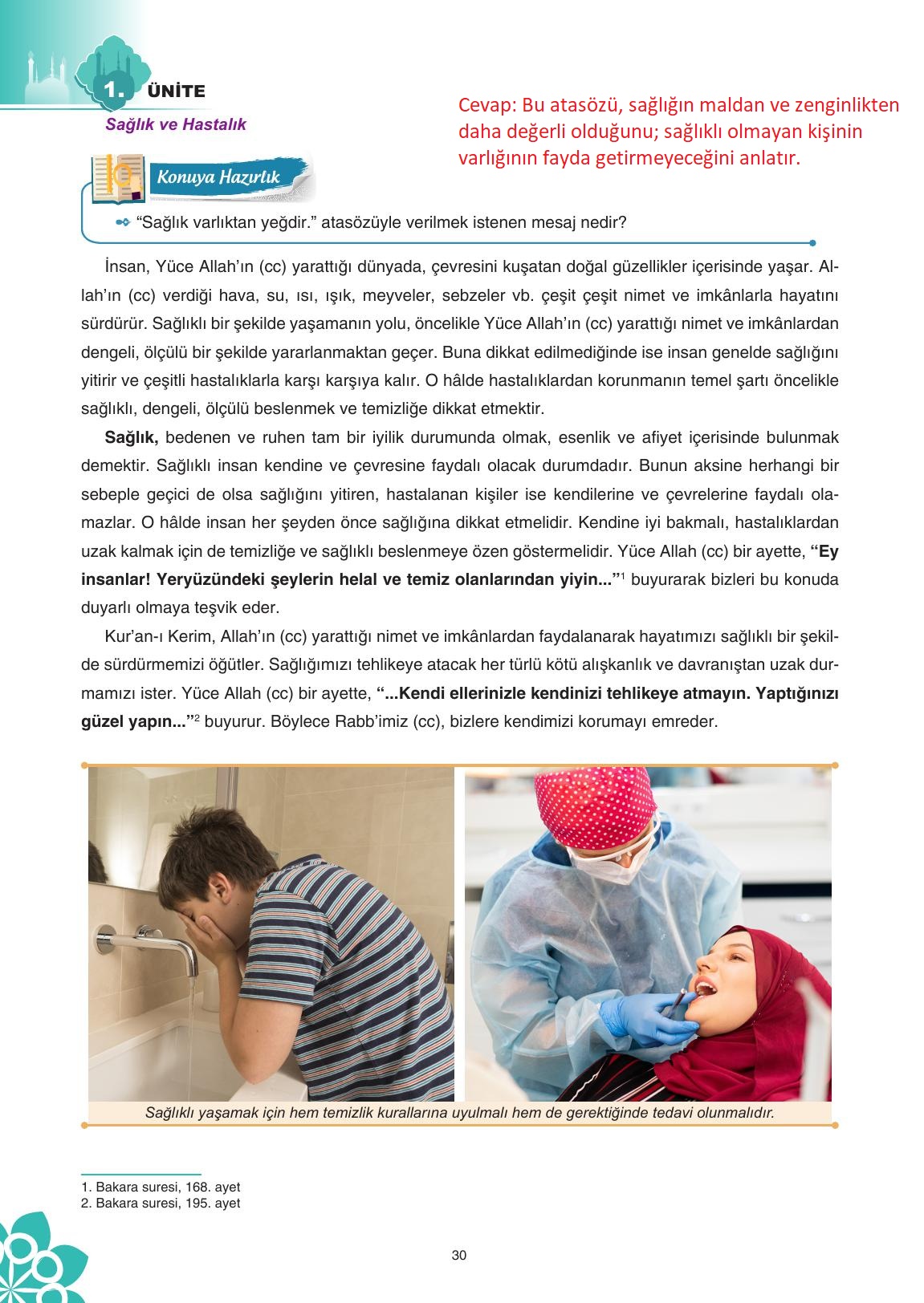 8. Sınıf Sdr İpekyolu Yayıncılık Din Kültürü Ve Ahlak Bilgisi Ders Kitabı Sayfa 31 Cevapları