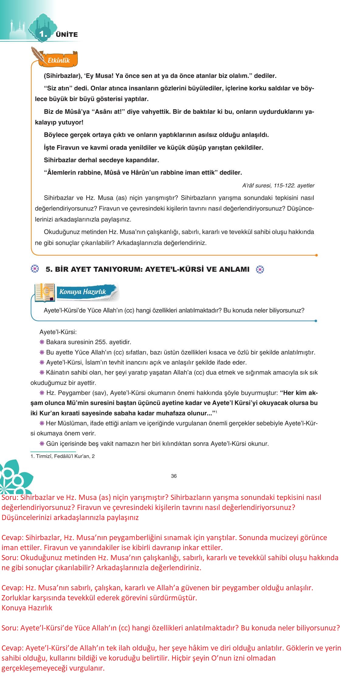 8. Sınıf Sdr İpekyolu Yayıncılık Din Kültürü Ve Ahlak Bilgisi Ders Kitabı Sayfa 37 Cevapları