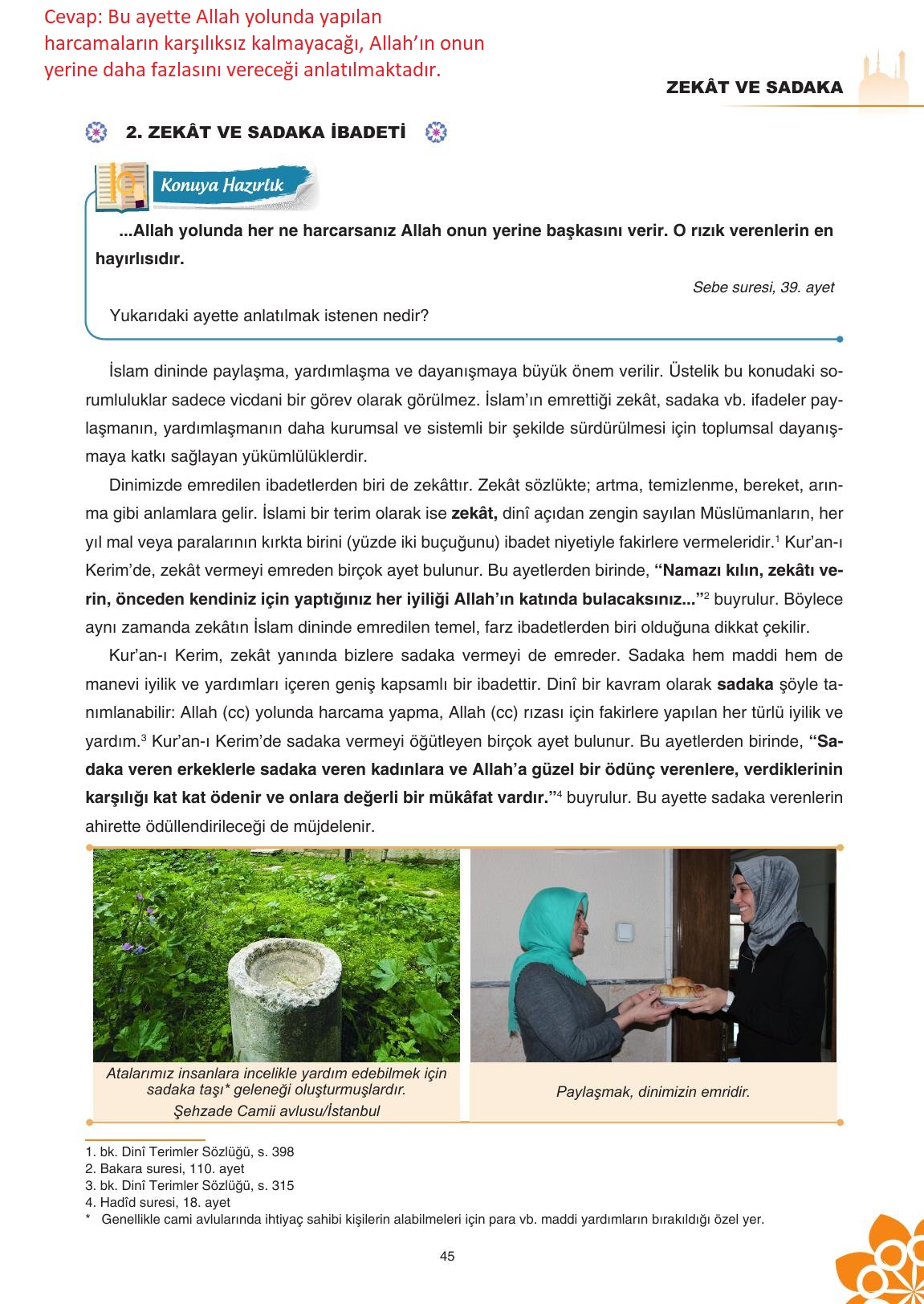 8. Sınıf Sdr İpekyolu Yayıncılık Din Kültürü Ve Ahlak Bilgisi Ders Kitabı Sayfa 46 Cevapları