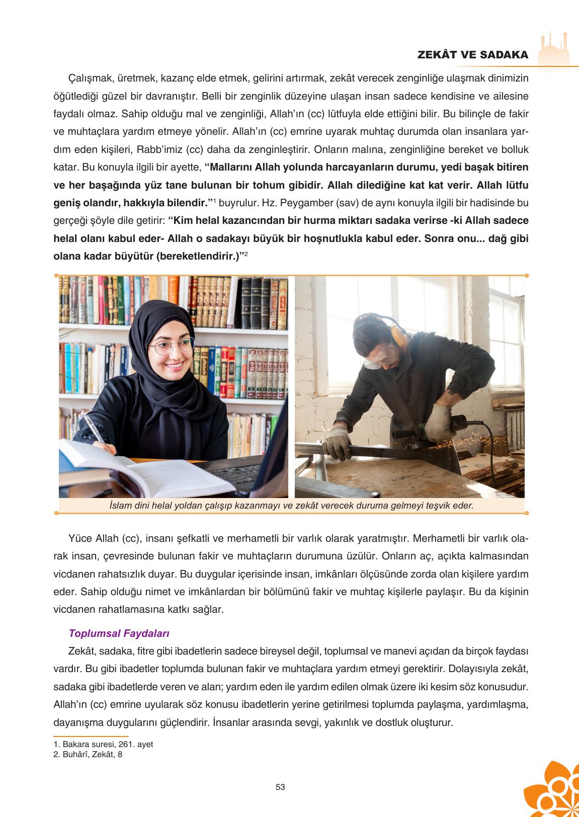 8. Sınıf Sdr İpekyolu Yayıncılık Din Kültürü Ve Ahlak Bilgisi Ders Kitabı Sayfa 54 Cevapları