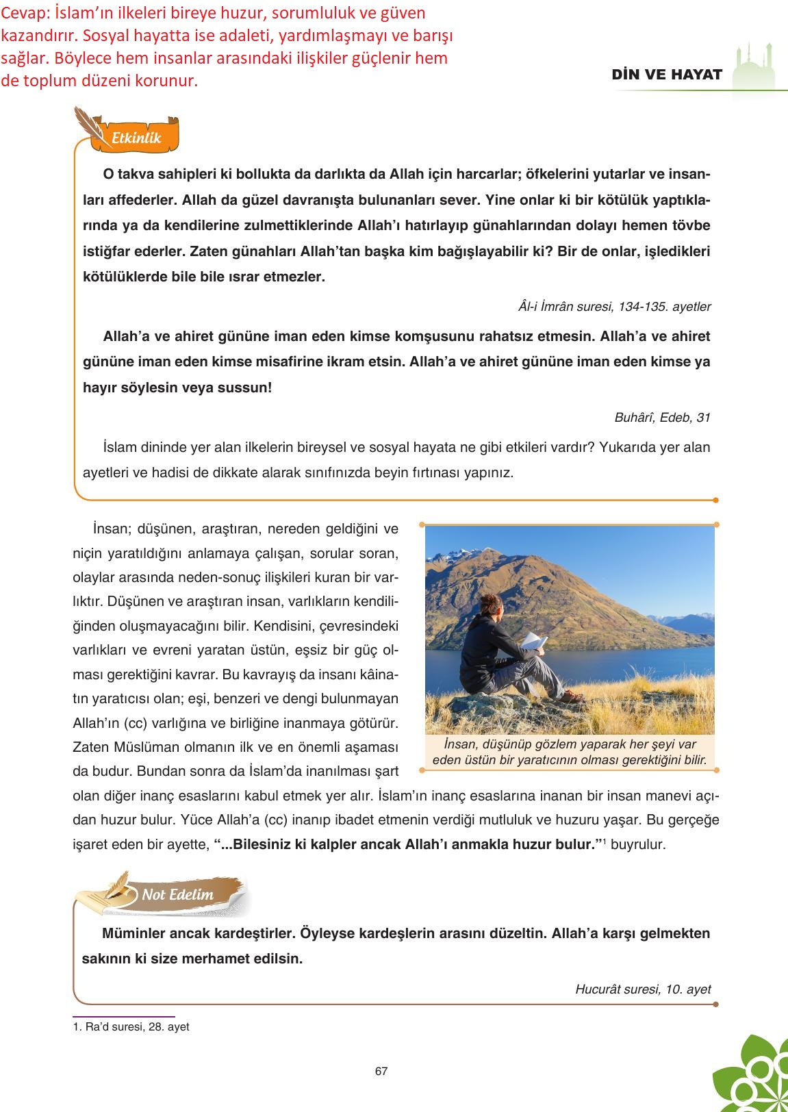 8. Sınıf Sdr İpekyolu Yayıncılık Din Kültürü Ve Ahlak Bilgisi Ders Kitabı Sayfa 68 Cevapları