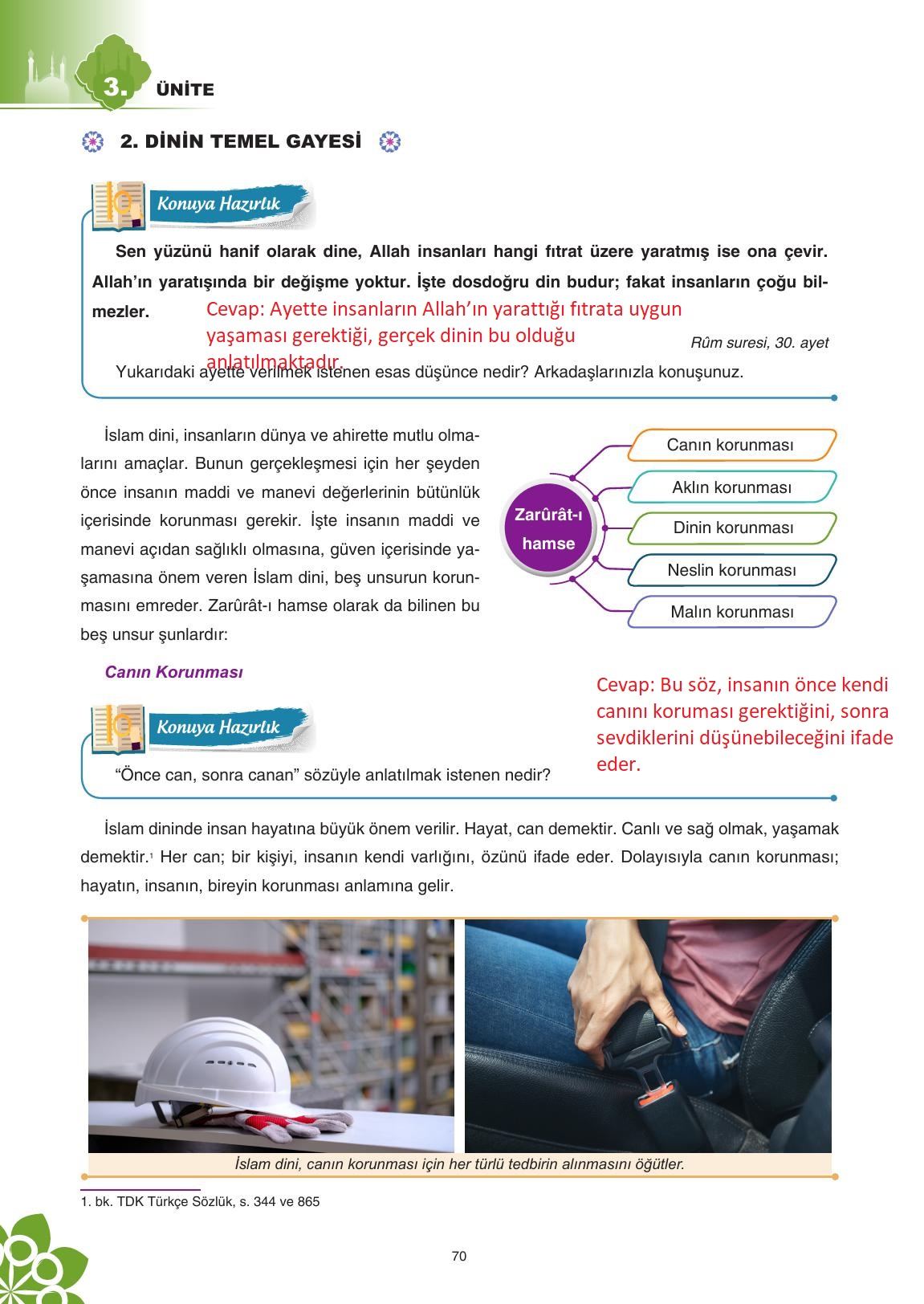 8. Sınıf Sdr İpekyolu Yayıncılık Din Kültürü Ve Ahlak Bilgisi Ders Kitabı Sayfa 71 Cevapları