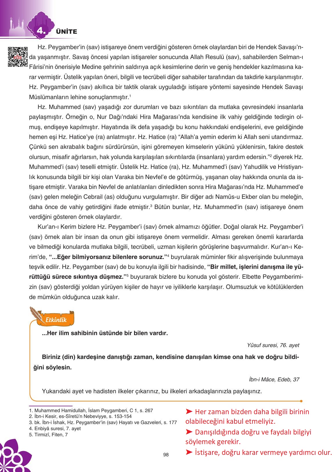 8. Sınıf Sdr İpekyolu Yayıncılık Din Kültürü Ve Ahlak Bilgisi Ders Kitabı Sayfa 99 Cevapları