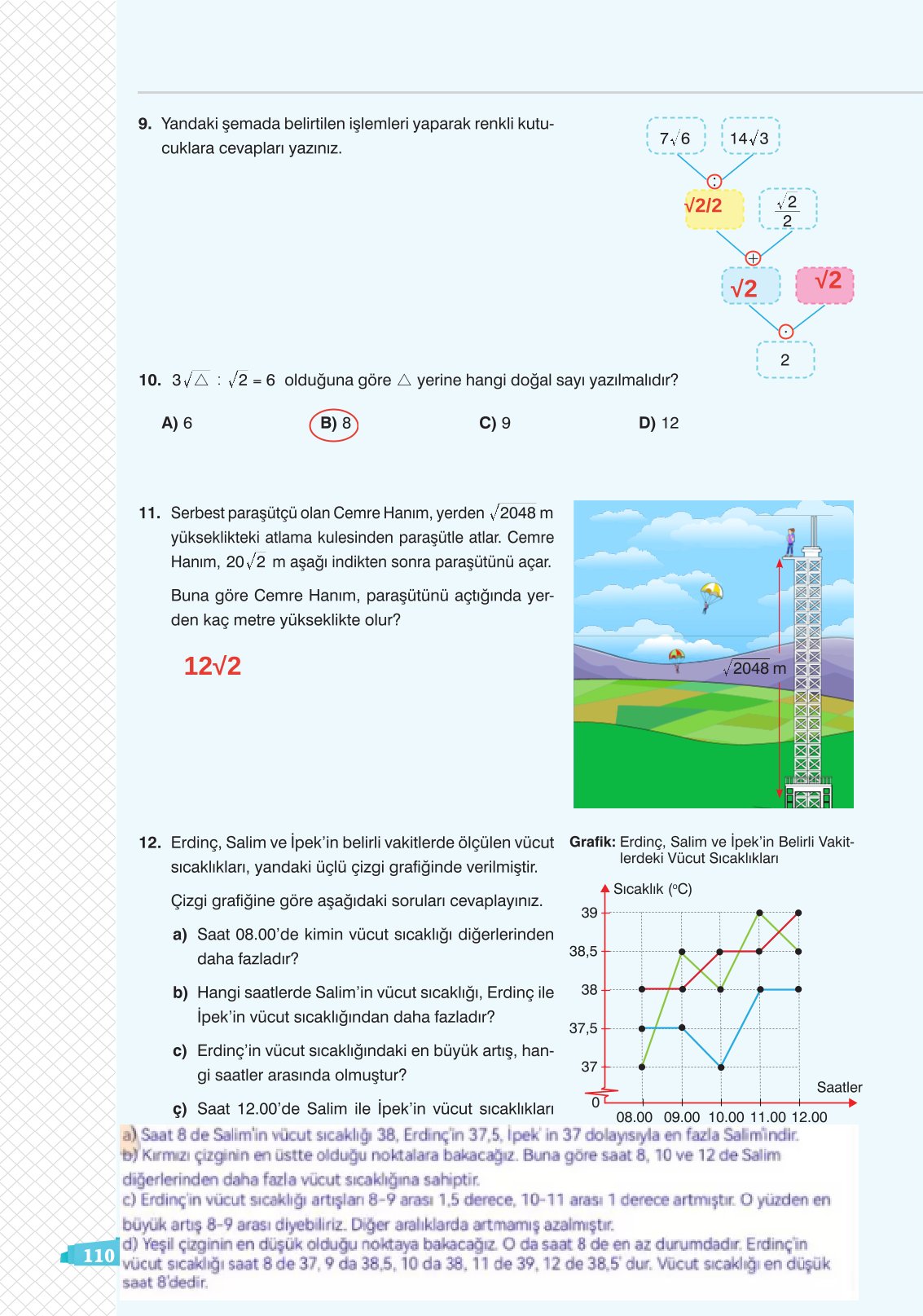 8. Sınıf Sonuç Yayınları Matematik Ders Kitabı Sayfa 110 Cevapları 8. Sınıf Sonuç Yayınları Matematik Ders Kitabı Sayfa 110 Cevapları
