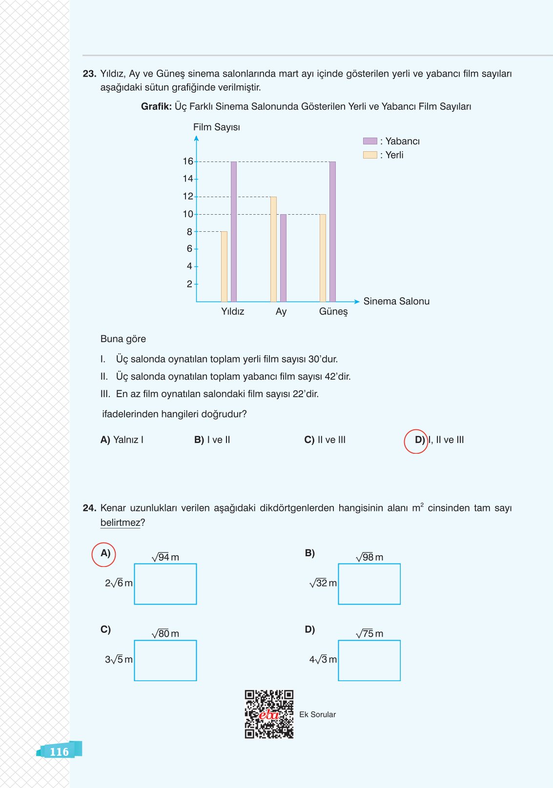 8. Sınıf Sonuç Yayınları Matematik Ders Kitabı Sayfa 116 Cevapları
