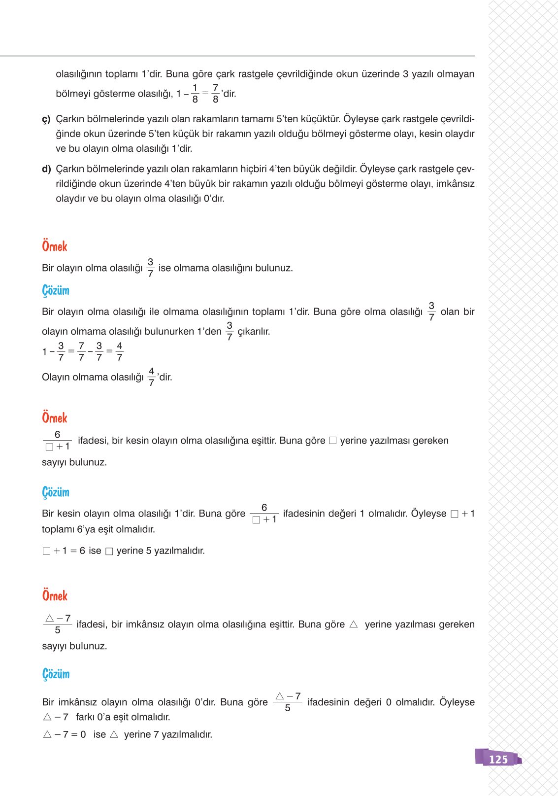 8. Sınıf Sonuç Yayınları Matematik Ders Kitabı Sayfa 125 Cevapları