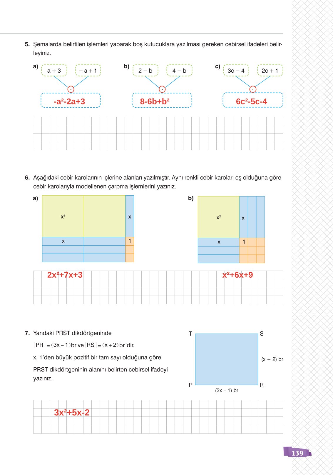 8. Sınıf Sonuç Yayınları Matematik Ders Kitabı Sayfa 139 Cevapları 8. Sınıf Sonuç Yayınları Matematik Ders Kitabı Sayfa 139 Cevapları