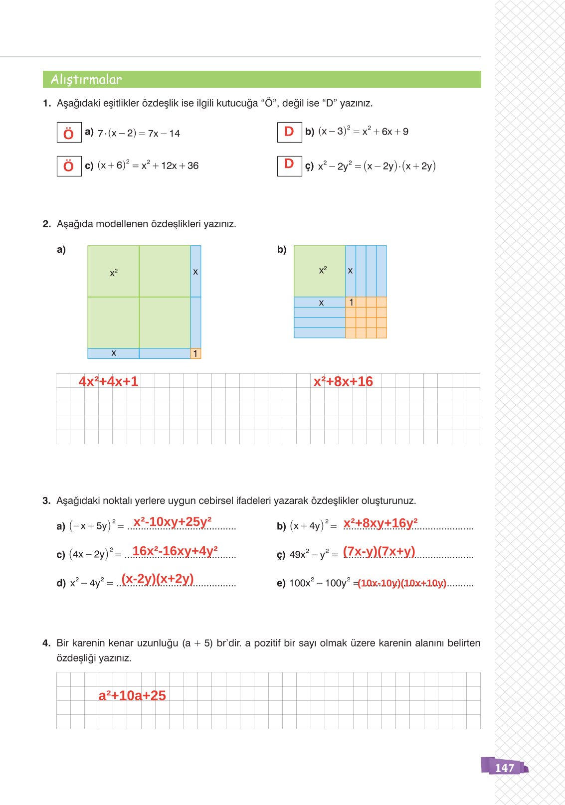 8. Sınıf Sonuç Yayınları Matematik Ders Kitabı Sayfa 147 Cevapları