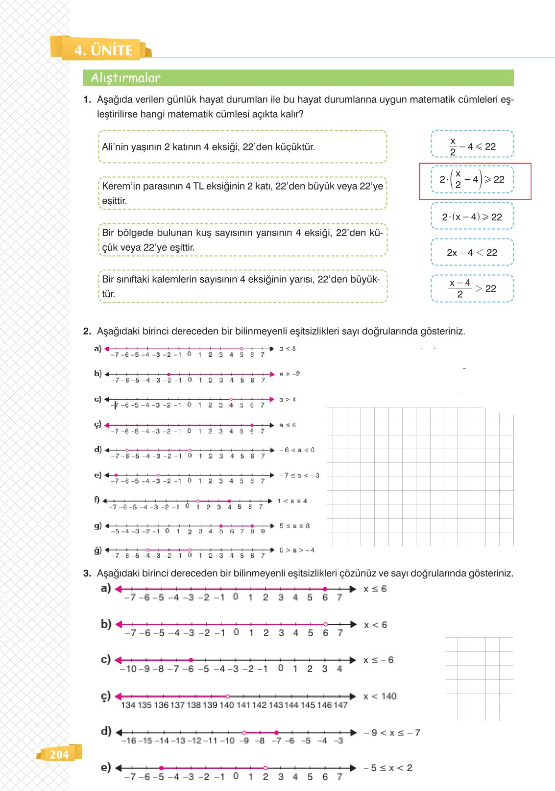 8. Sınıf Sonuç Yayınları Matematik Ders Kitabı Sayfa 204 Cevapları