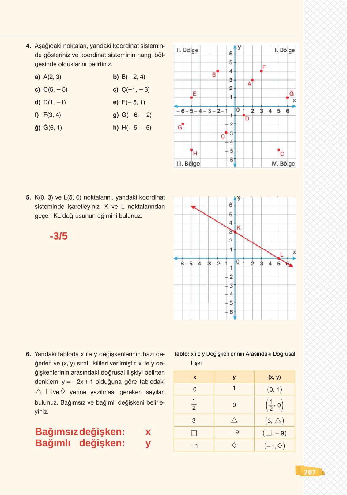 8. Sınıf Sonuç Yayınları Matematik Ders Kitabı Sayfa 207 Cevapları