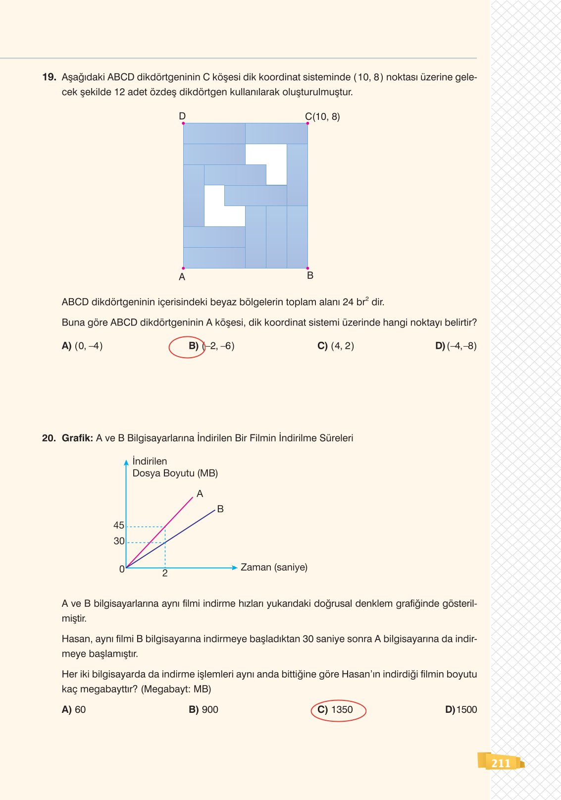 8. Sınıf Sonuç Yayınları Matematik Ders Kitabı Sayfa 211 Cevapları