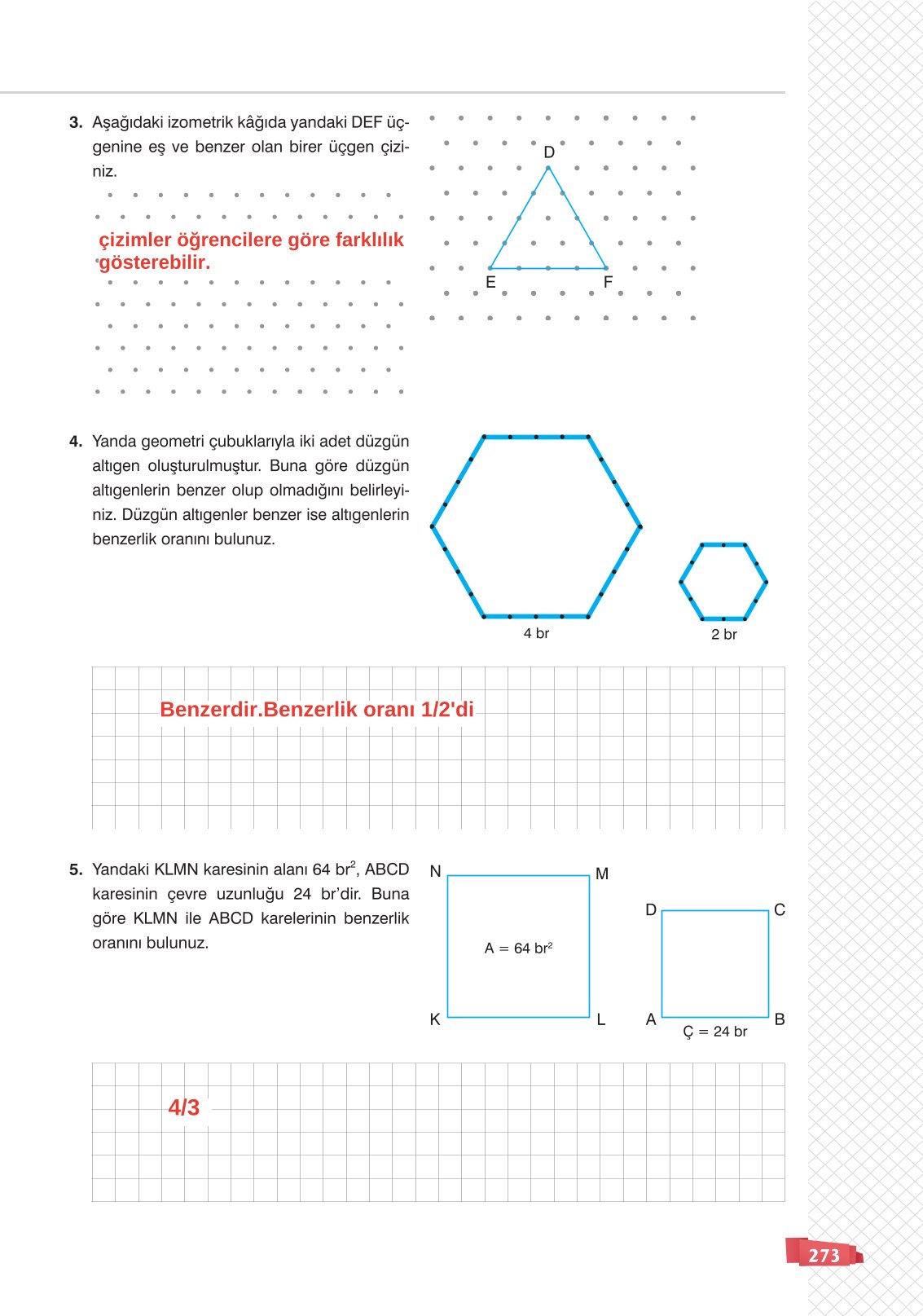 8. Sınıf Sonuç Yayınları Matematik Ders Kitabı Sayfa 273 Cevapları 8. Sınıf Sonuç Yayınları Matematik Ders Kitabı Sayfa 273 Cevapları
