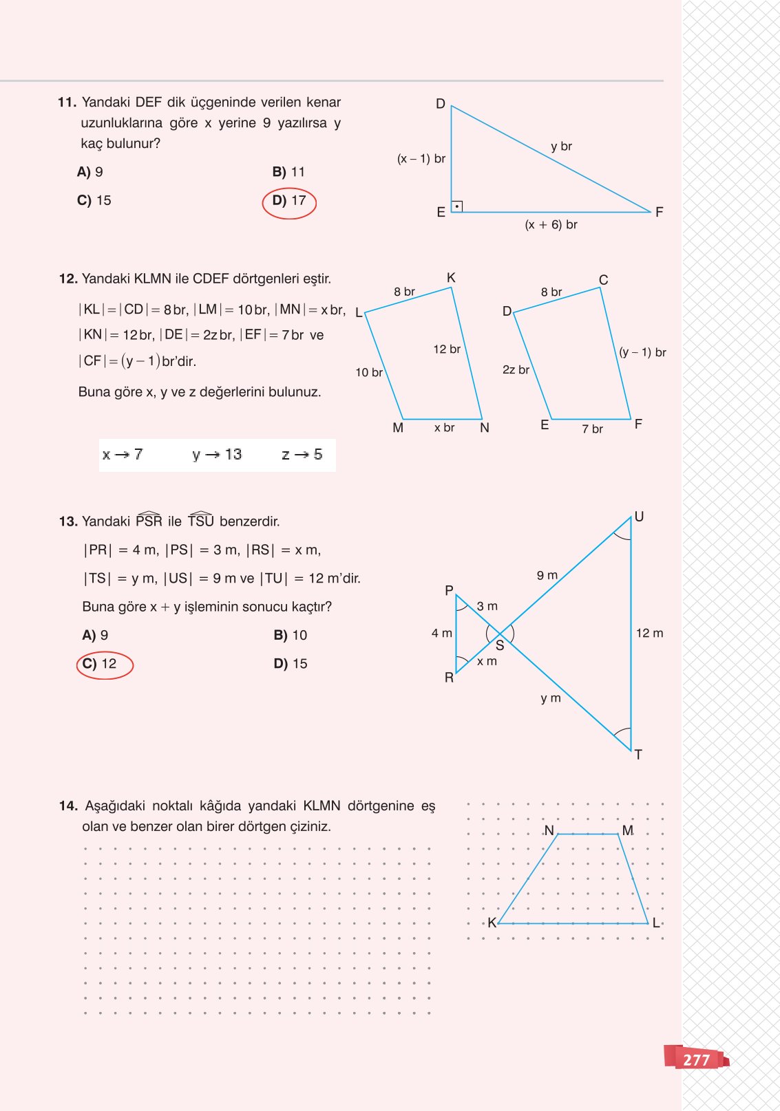 8. Sınıf Sonuç Yayınları Matematik Ders Kitabı Sayfa 277 Cevapları 8. Sınıf Sonuç Yayınları Matematik Ders Kitabı Sayfa 277 Cevapları