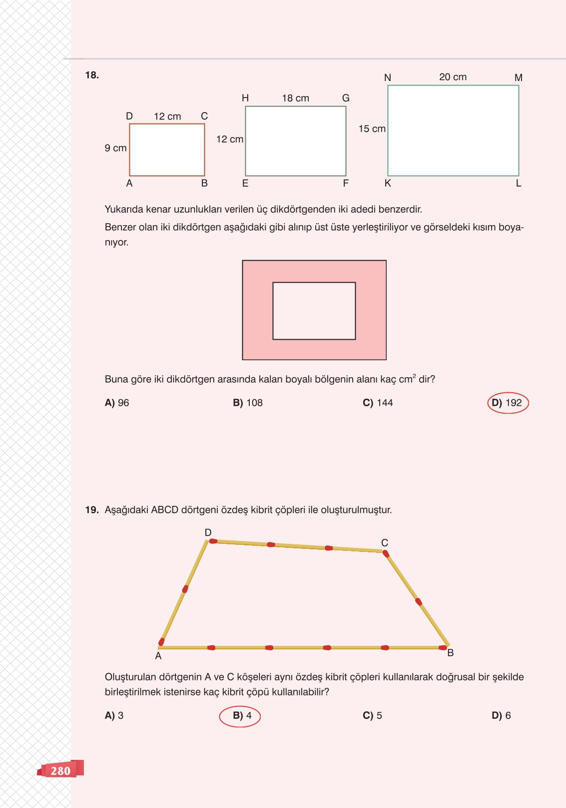 8. Sınıf Sonuç Yayınları Matematik Ders Kitabı Sayfa 280 Cevapları 8. Sınıf Sonuç Yayınları Matematik Ders Kitabı Sayfa 280 Cevapları