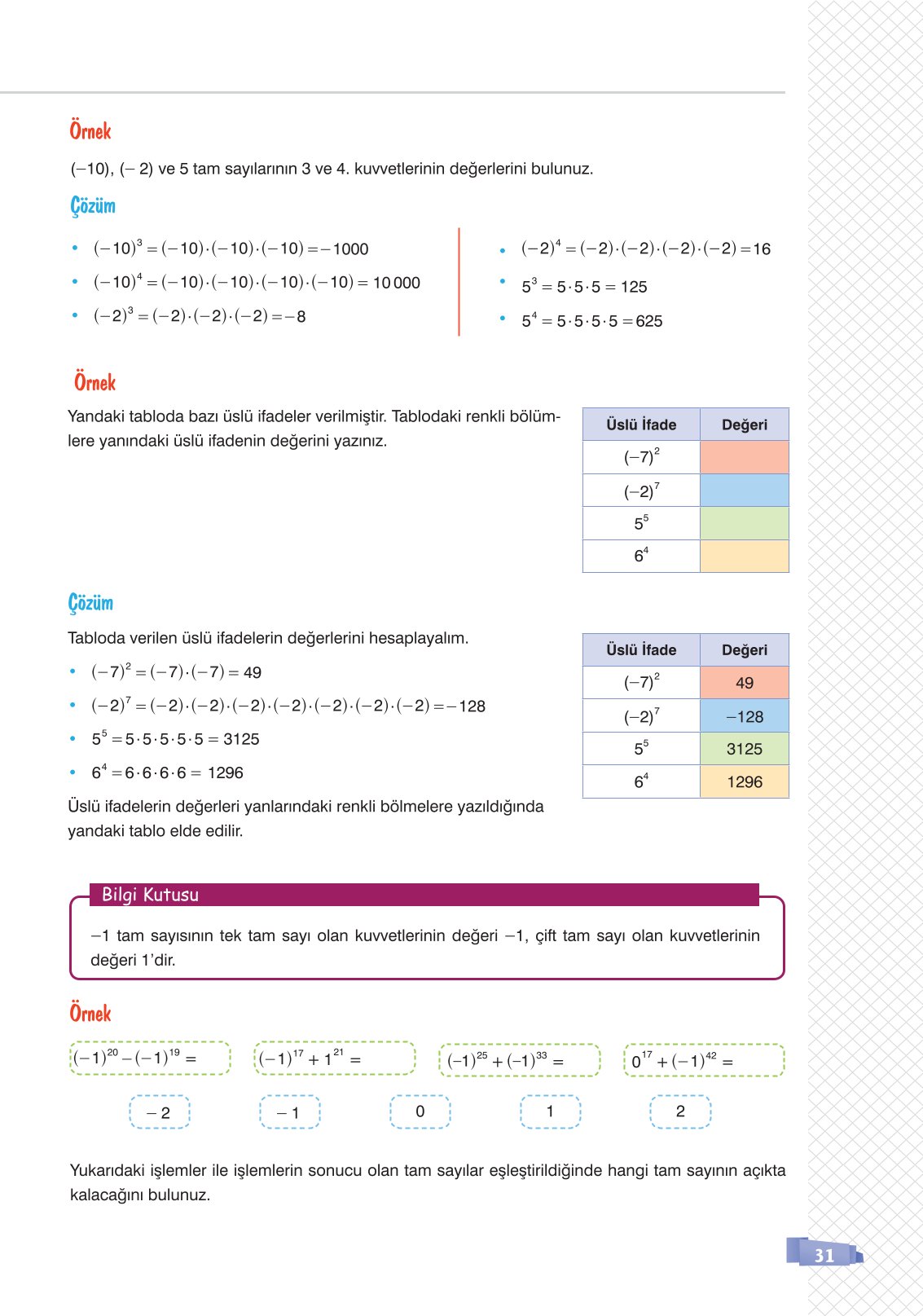 8. Sınıf Sonuç Yayınları Matematik Ders Kitabı Sayfa 31 Cevapları 8. Sınıf Sonuç Yayınları Matematik Ders Kitabı Sayfa 31 Cevapları