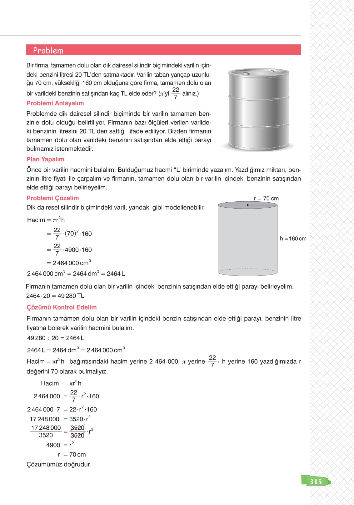 8. Sınıf Sonuç Yayınları Matematik Ders Kitabı Sayfa 315 Cevapları 8. Sınıf Sonuç Yayınları Matematik Ders Kitabı Sayfa 315 Cevapları