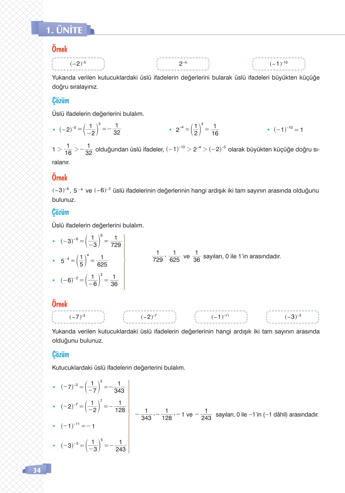 8. Sınıf Sonuç Yayınları Matematik Ders Kitabı Sayfa 34 Cevapları