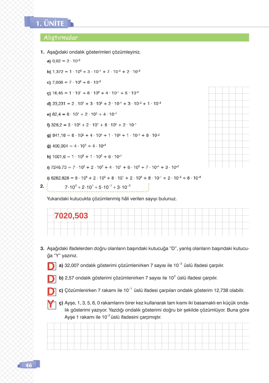 8. Sınıf Sonuç Yayınları Matematik Ders Kitabı Sayfa 46 Cevapları 8. Sınıf Sonuç Yayınları Matematik Ders Kitabı Sayfa 46 Cevapları