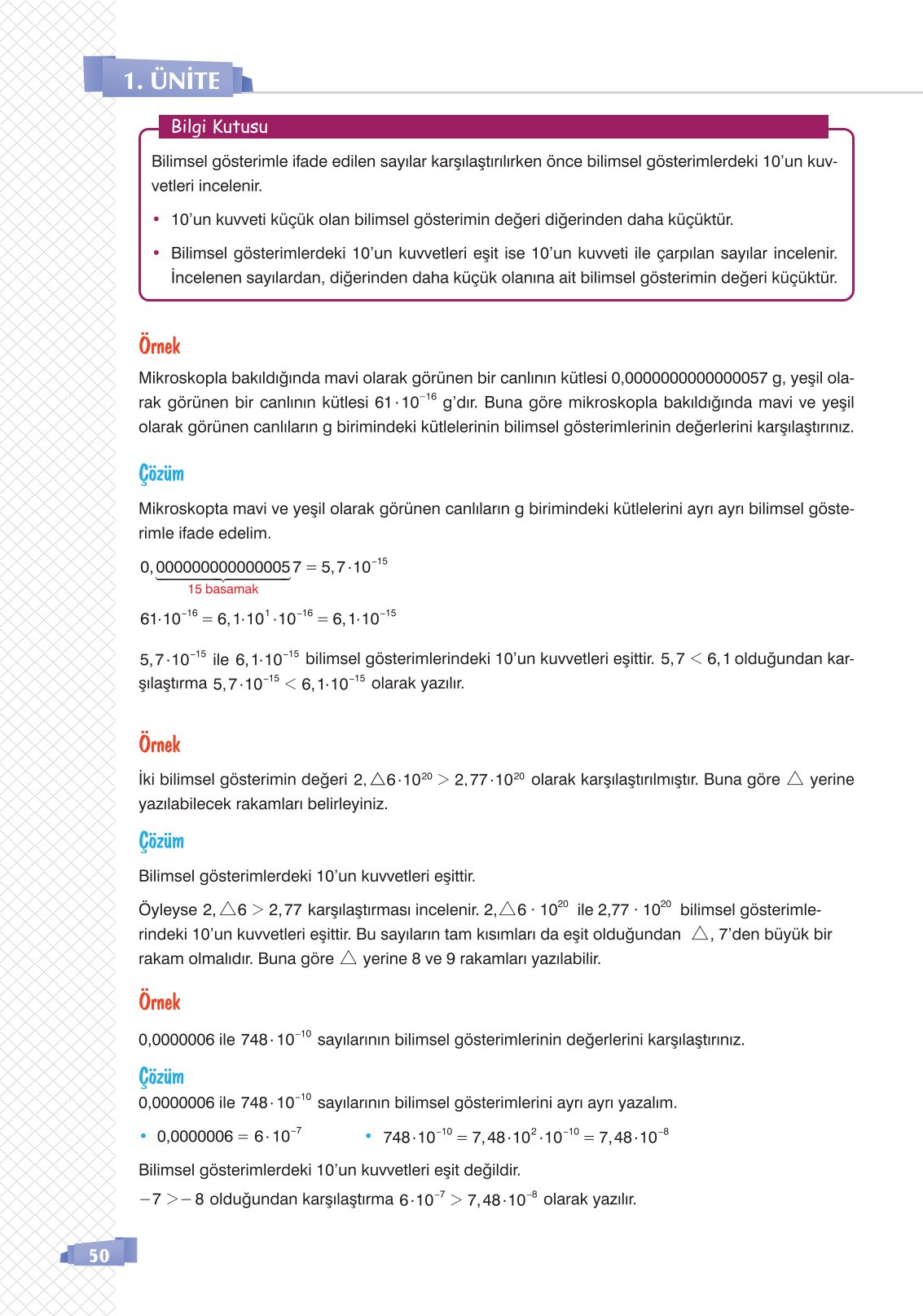8. Sınıf Sonuç Yayınları Matematik Ders Kitabı Sayfa 50 Cevapları
