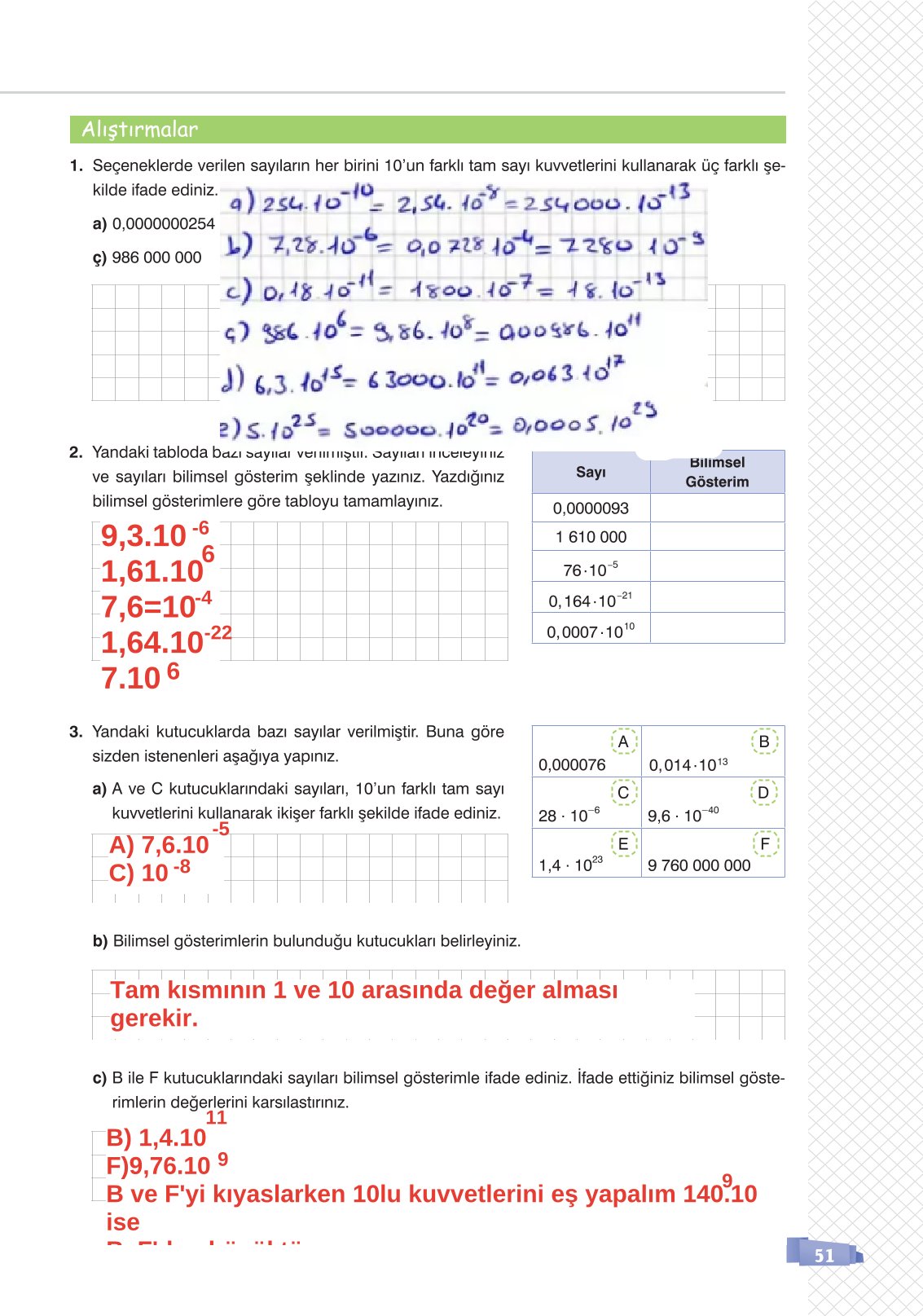 8. Sınıf Sonuç Yayınları Matematik Ders Kitabı Sayfa 51 Cevapları