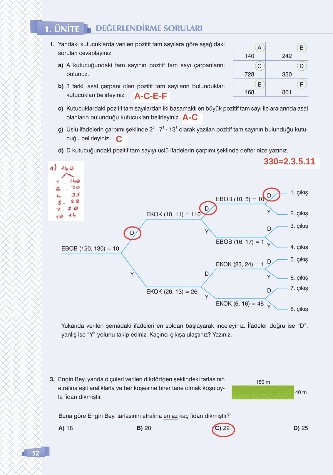 8. Sınıf Sonuç Yayınları Matematik Ders Kitabı Sayfa 52 Cevapları 8. Sınıf Sonuç Yayınları Matematik Ders Kitabı Sayfa 52 Cevapları