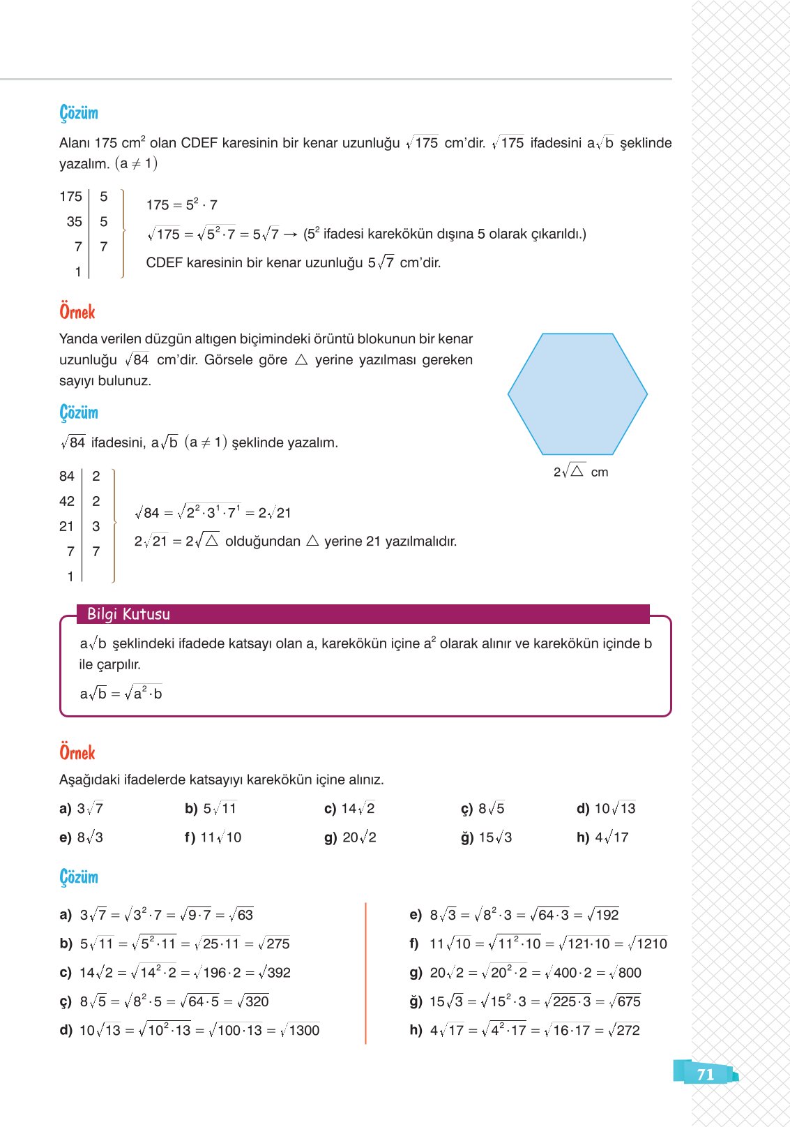 8. Sınıf Sonuç Yayınları Matematik Ders Kitabı Sayfa 71 Cevapları
