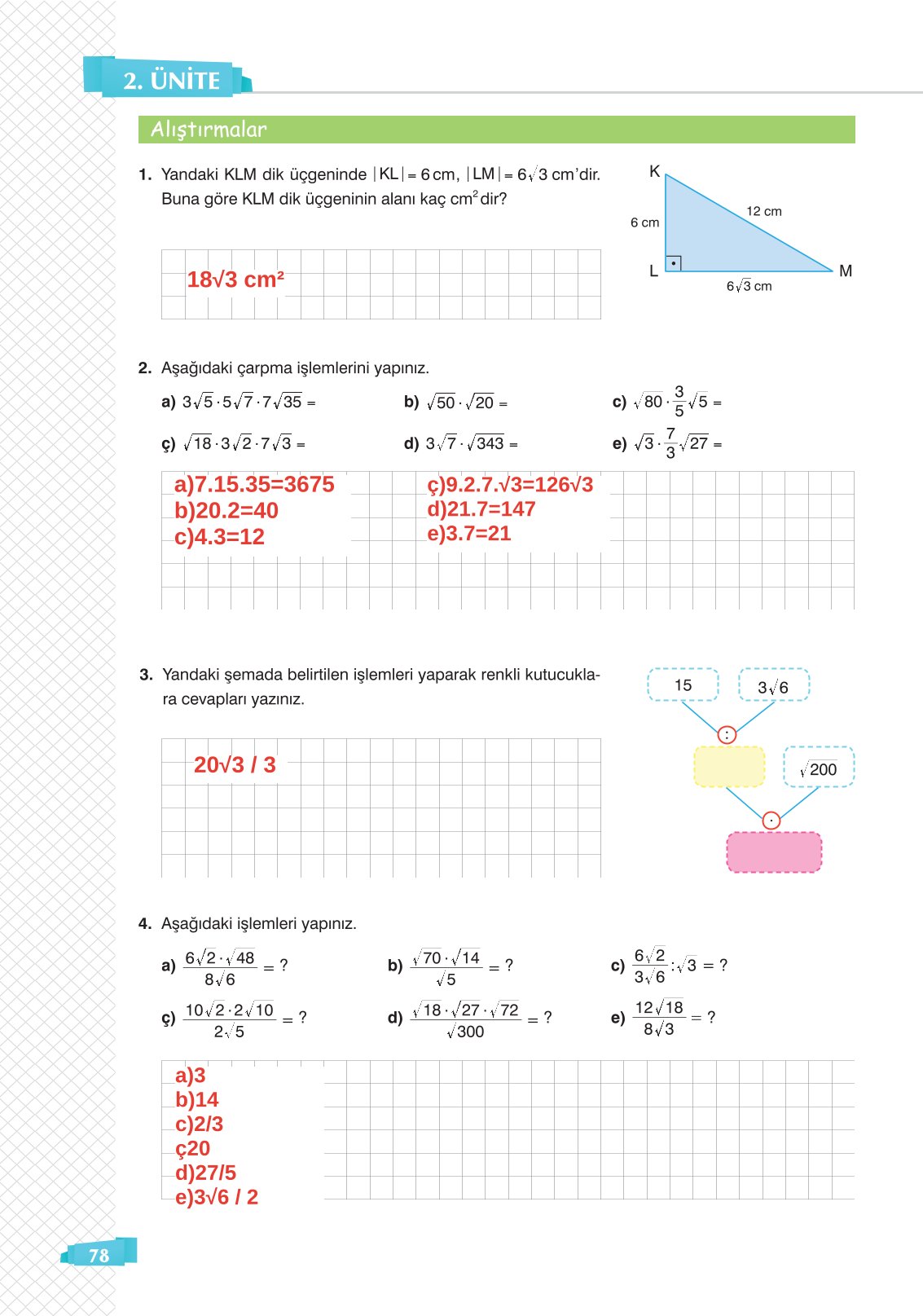 8. Sınıf Sonuç Yayınları Matematik Ders Kitabı Sayfa 78 Cevapları 8. Sınıf Sonuç Yayınları Matematik Ders Kitabı Sayfa 78 Cevapları