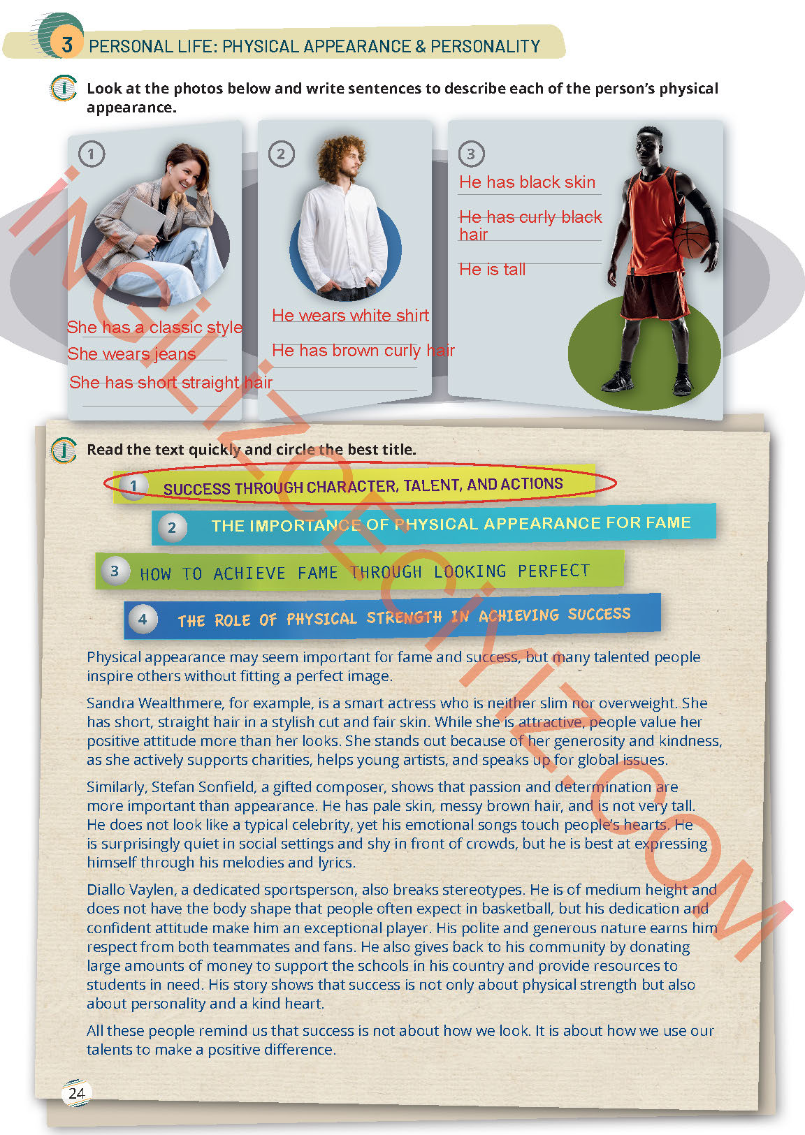 9. Sınıf İngilizce Meb Yayınları Çalışma Kitabı Sayfa 24 Cevapları