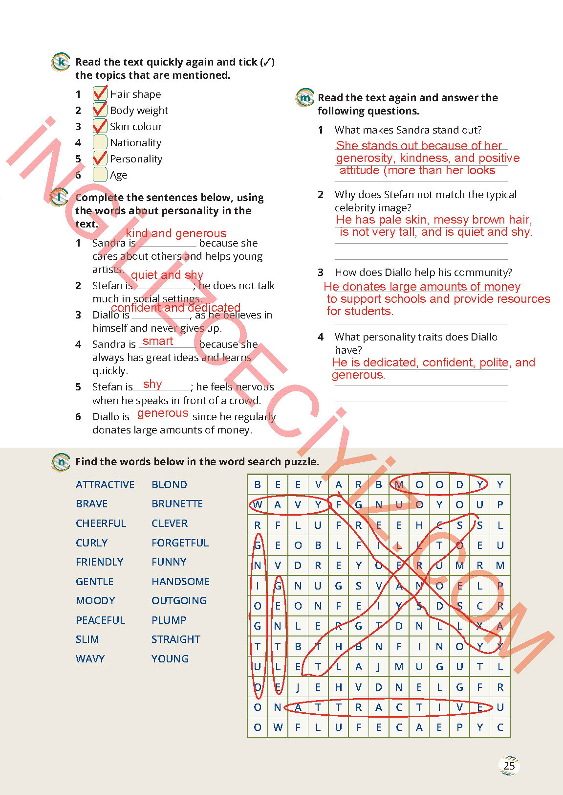 9. Sınıf İngilizce Meb Yayınları Çalışma Kitabı Sayfa 25 Cevapları