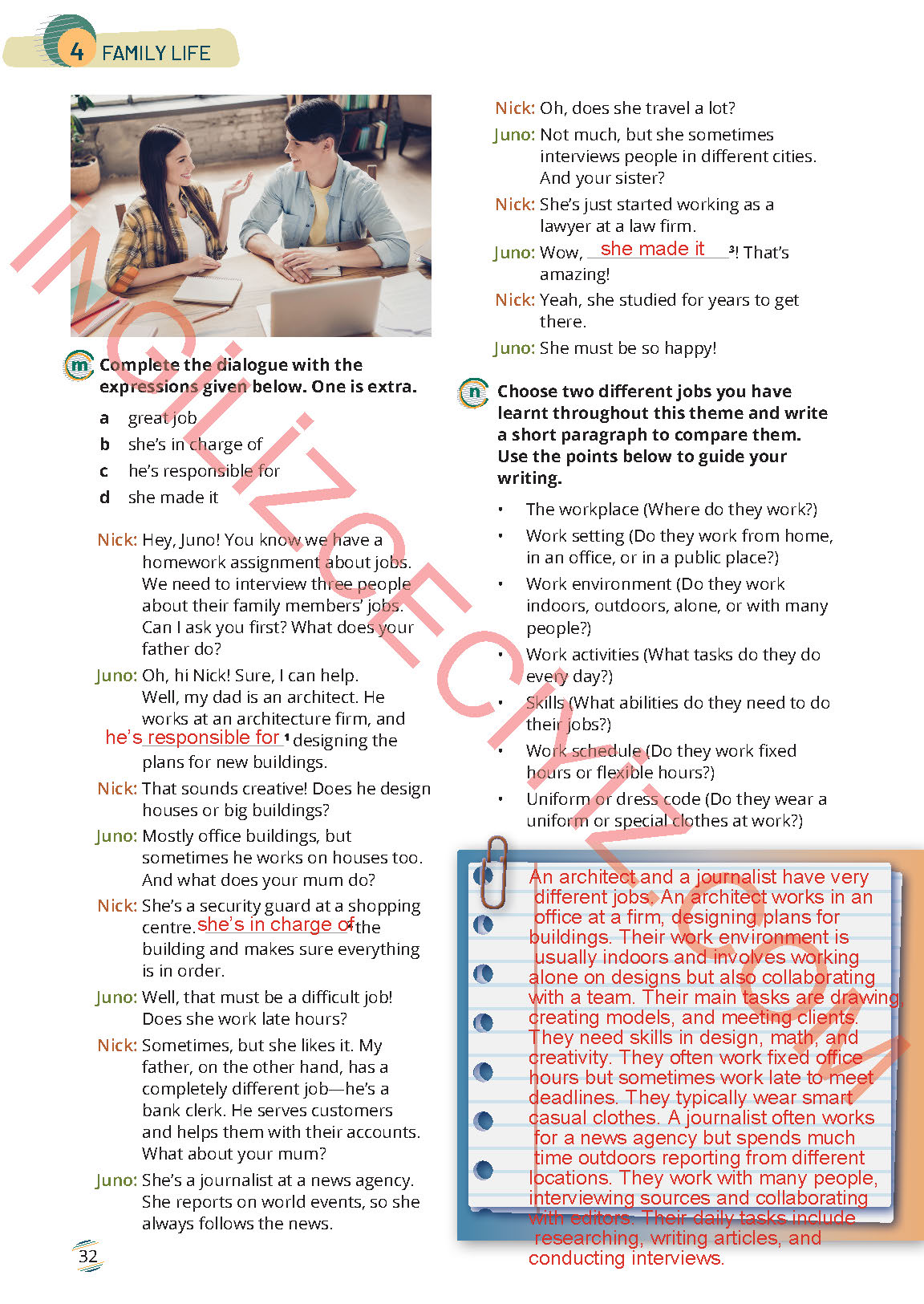 9. Sınıf İngilizce Meb Yayınları Çalışma Kitabı Sayfa 32 Cevapları