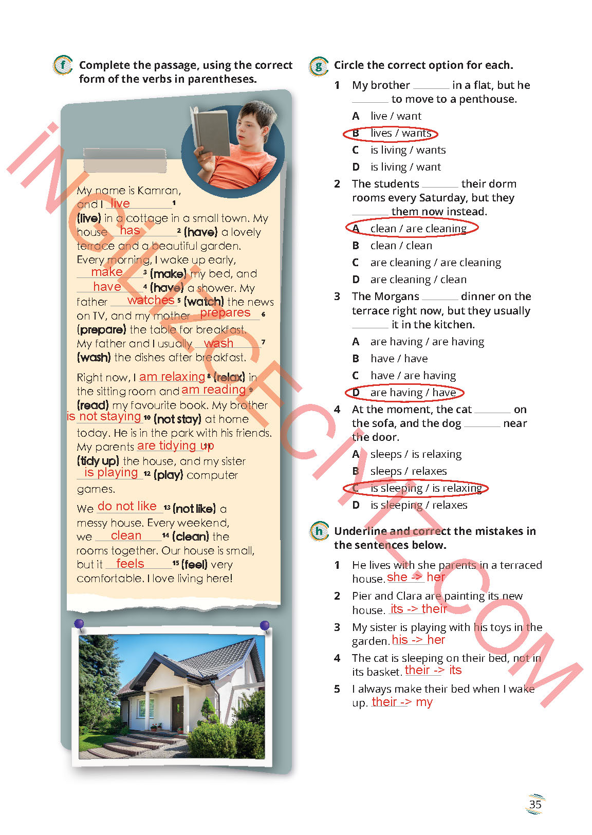 9. Sınıf İngilizce Meb Yayınları Çalışma Kitabı Sayfa 35 Cevapları