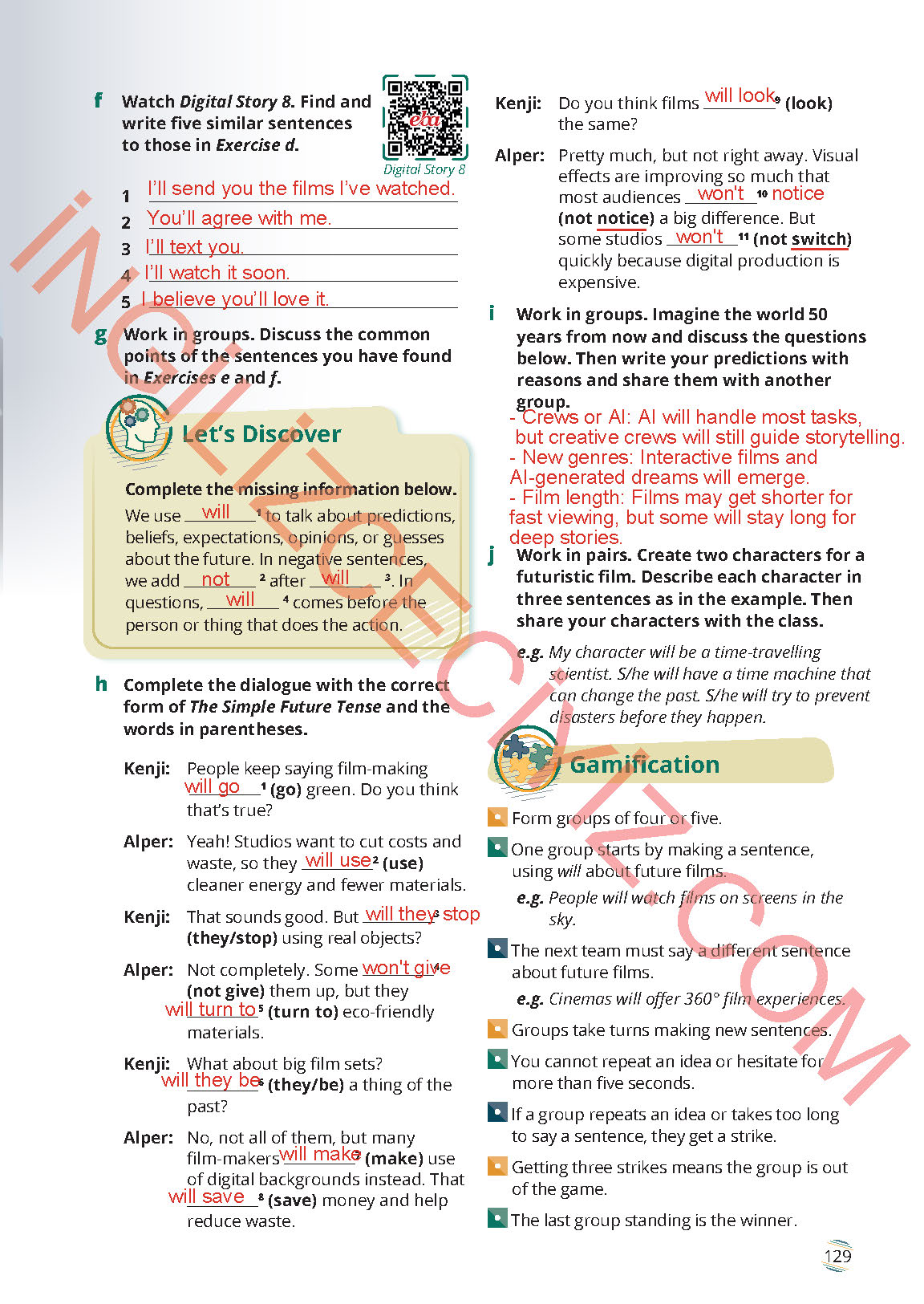 9. Sınıf İngilizce Meb Yayınları Ders Kitabı Sayfa 129 Cevapları