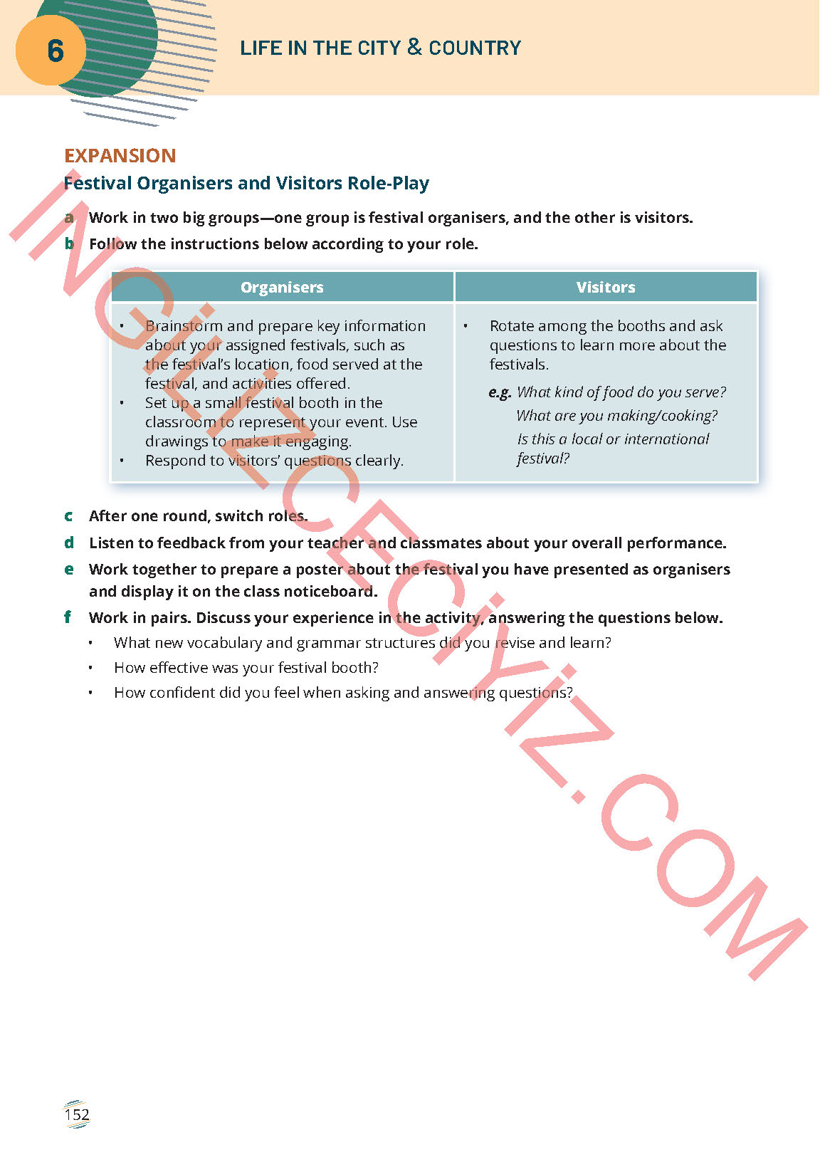 9. Sınıf İngilizce Meb Yayınları Ders Kitabı Sayfa 152 Cevapları
