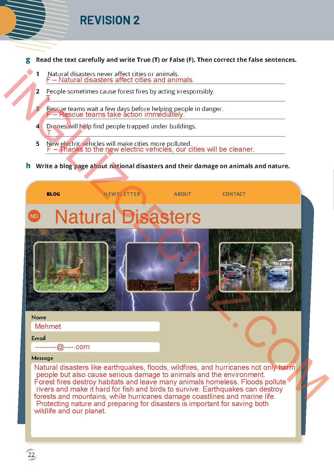 9. Sınıf İngilizce Meb Yayınları Ders Kitabı Sayfa 22 Cevapları