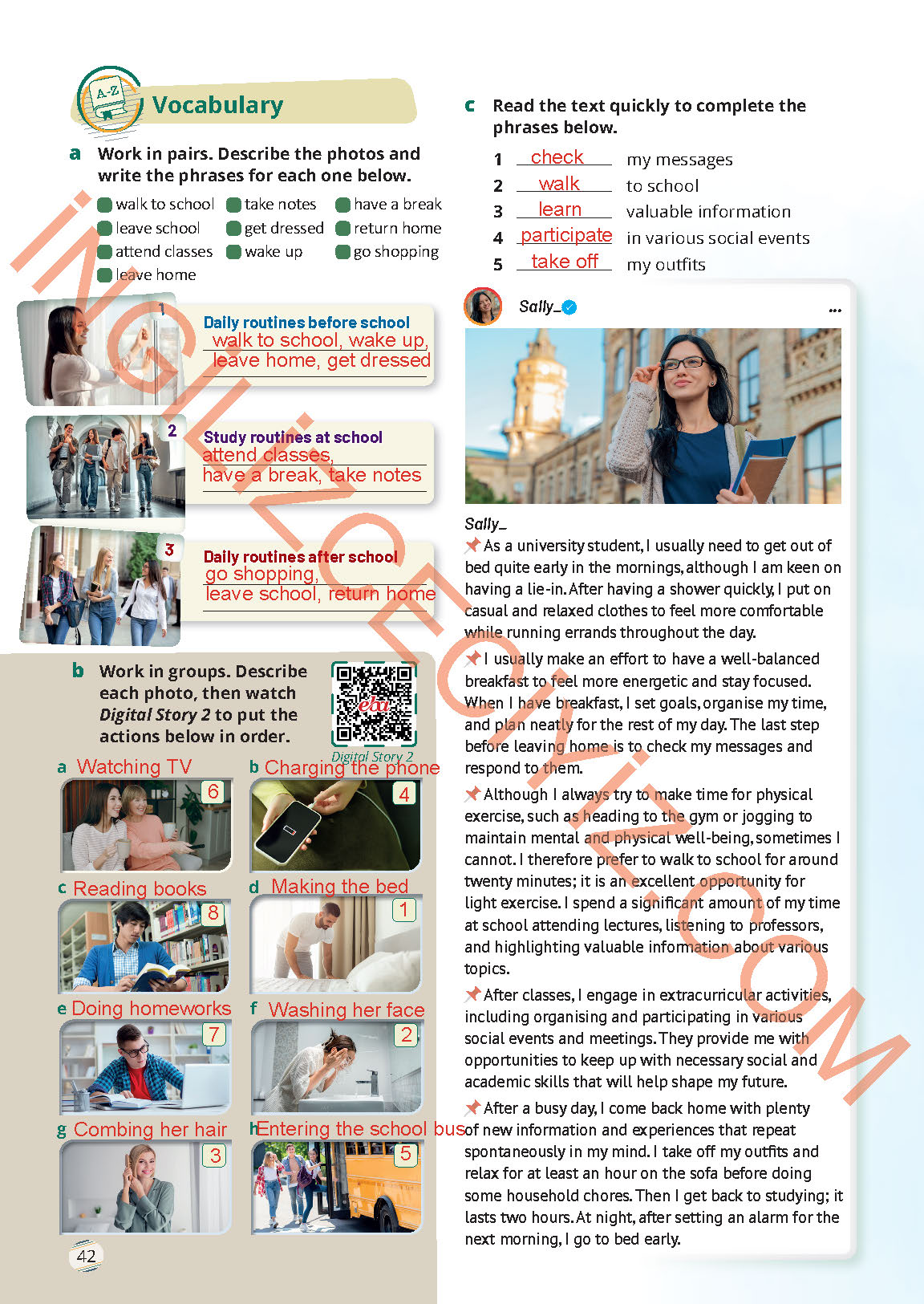 9. Sınıf İngilizce Meb Yayınları Ders Kitabı Sayfa 42 Cevapları