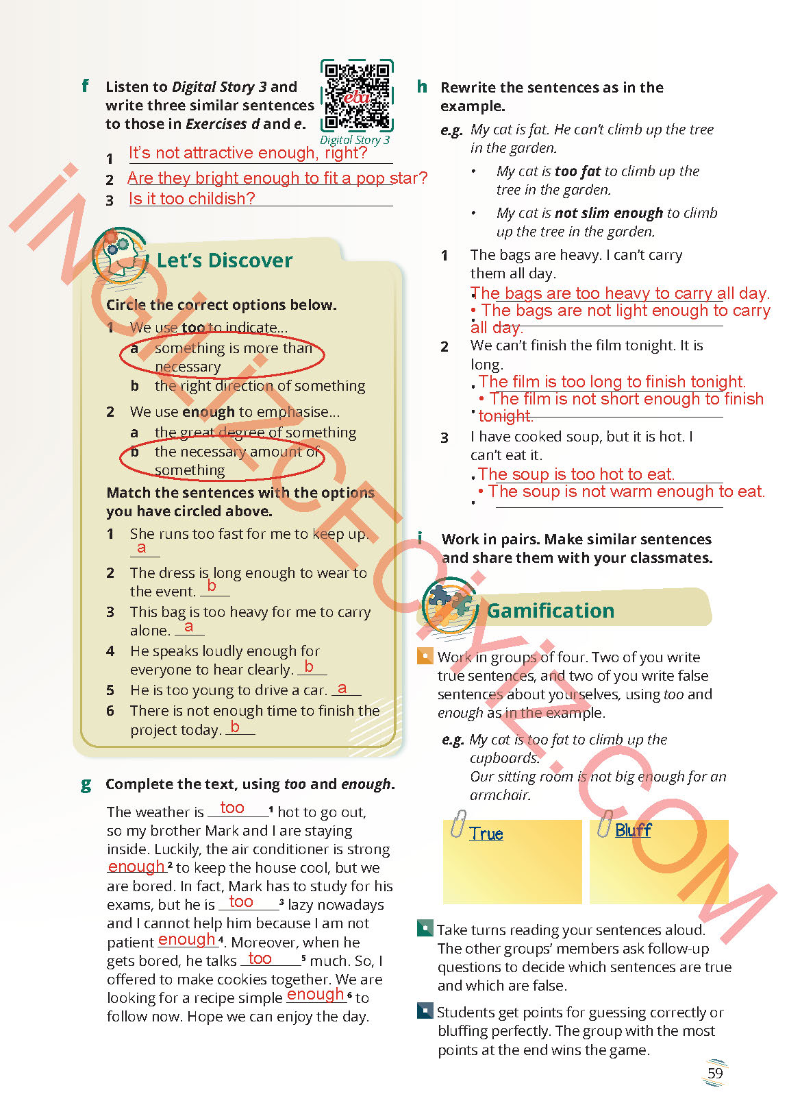 9. Sınıf İngilizce Meb Yayınları Ders Kitabı Sayfa 59 Cevapları