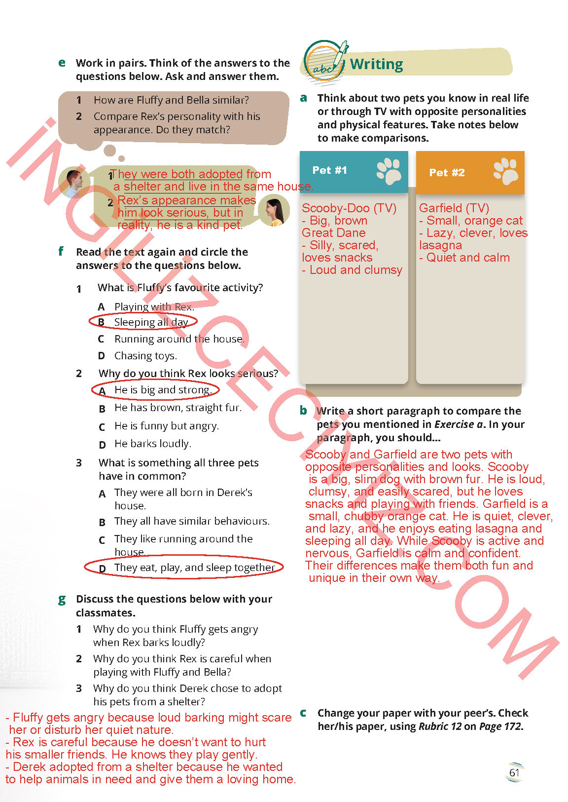 9. Sınıf İngilizce Meb Yayınları Ders Kitabı Sayfa 61 Cevapları