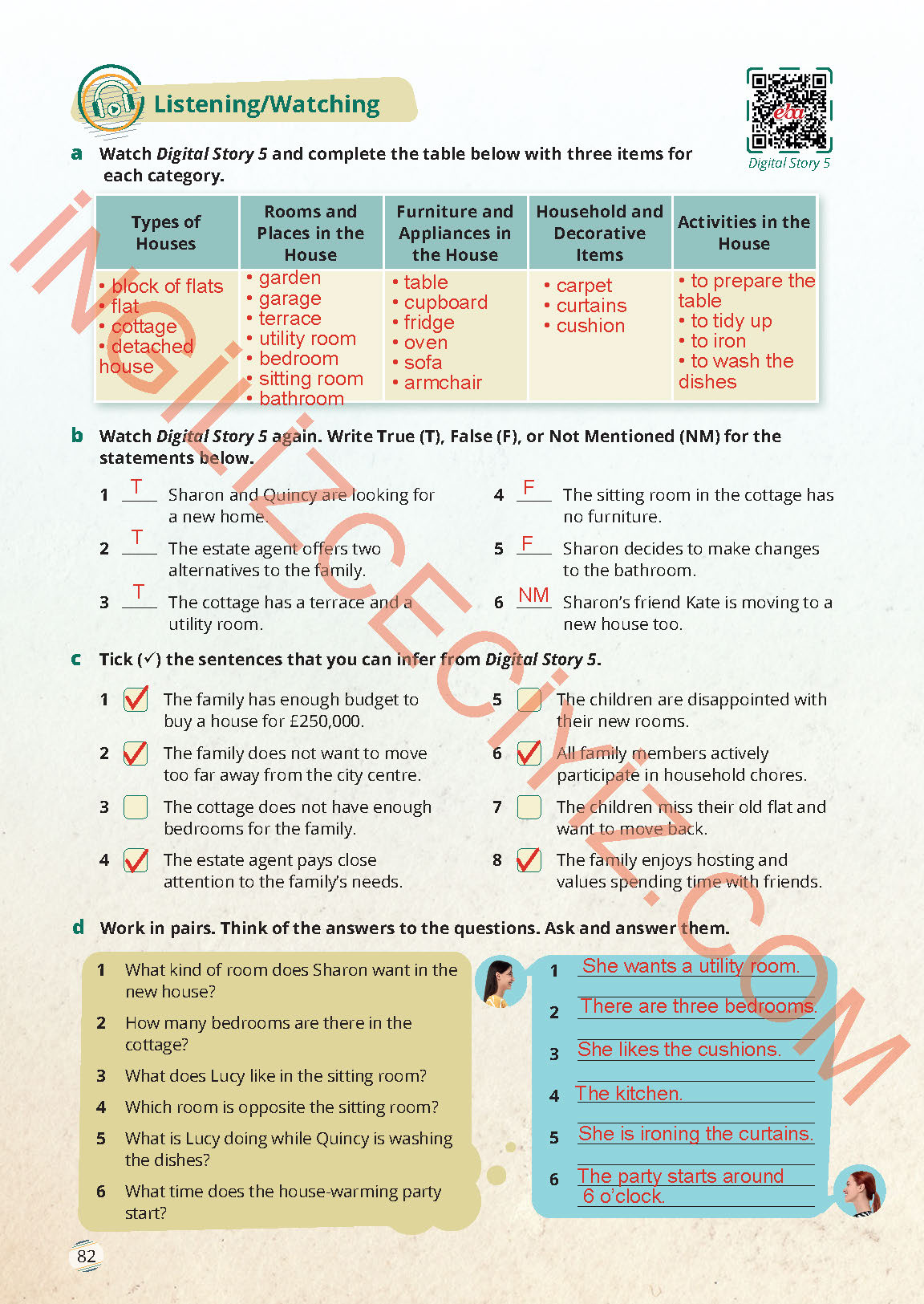 9. Sınıf İngilizce Meb Yayınları Ders Kitabı Sayfa 82 Cevapları