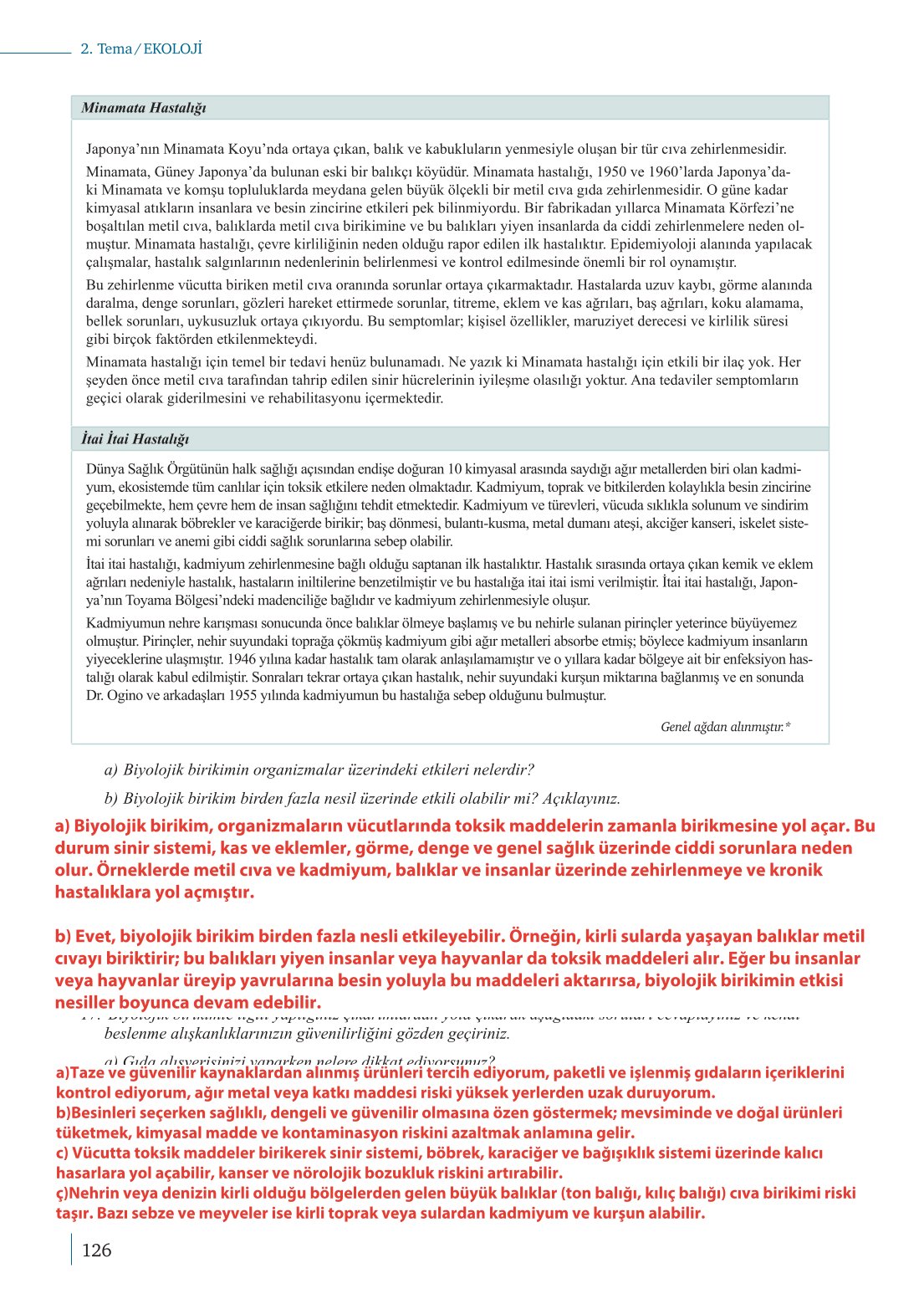 10. Sınıf Meb Yayınları Biyoloji Ders Kitabı Sayfa 126 Cevapları 10. Sınıf Meb Yayınları Biyoloji Ders Kitabı Sayfa 126 Cevapları