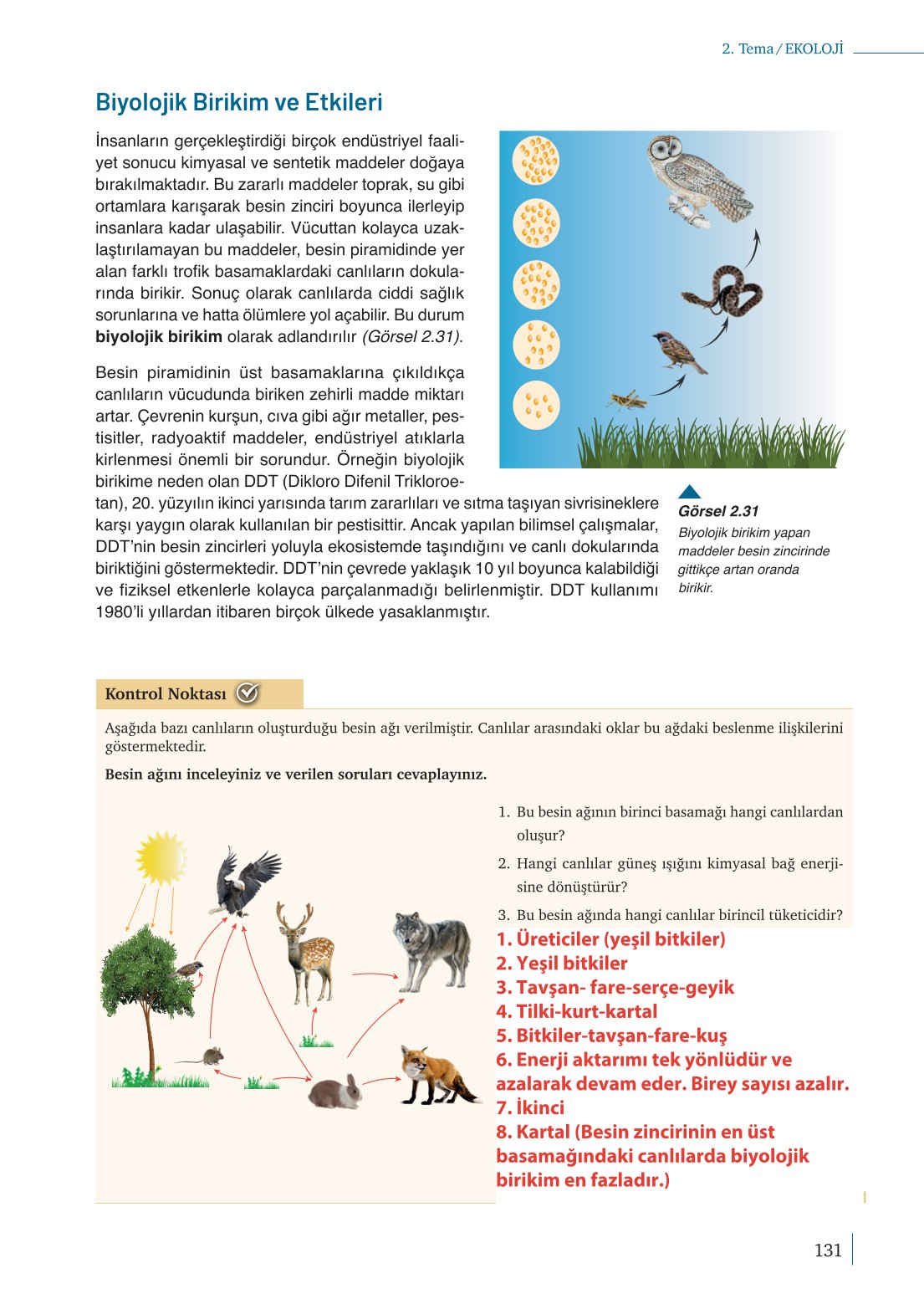 10. Sınıf Meb Yayınları Biyoloji Ders Kitabı Sayfa 131 Cevapları