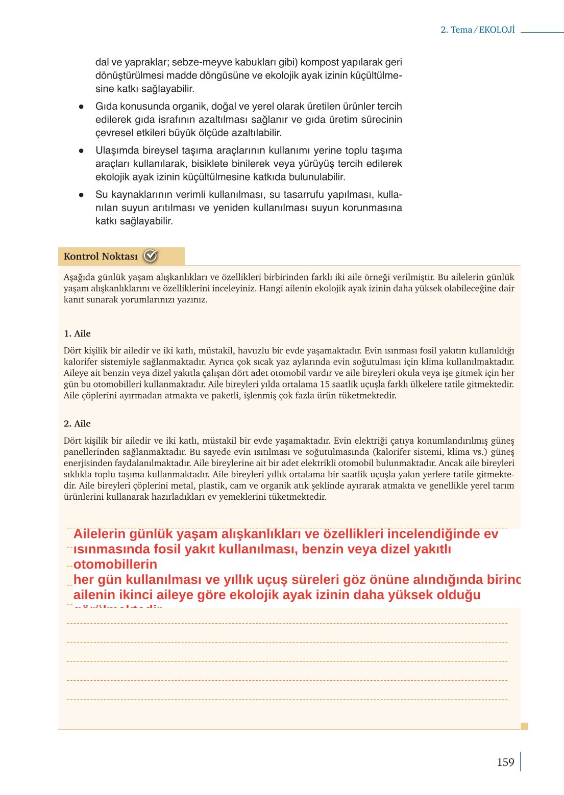 10. Sınıf Meb Yayınları Biyoloji Ders Kitabı Sayfa 159 Cevapları