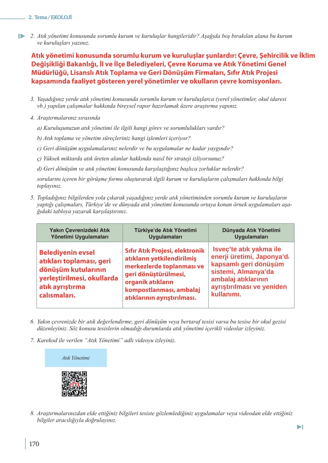 10. Sınıf Meb Yayınları Biyoloji Ders Kitabı Sayfa 170 Cevapları 10. Sınıf Meb Yayınları Biyoloji Ders Kitabı Sayfa 170 Cevapları
