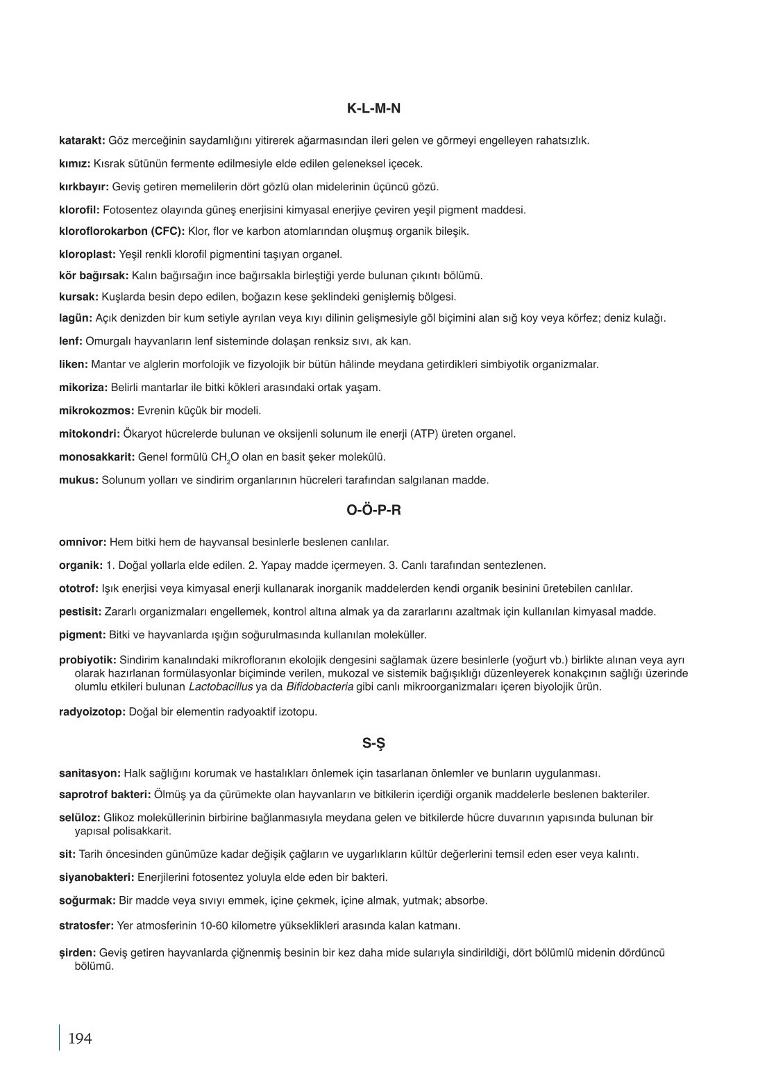 10. Sınıf Meb Yayınları Biyoloji Ders Kitabı Sayfa 194 Cevapları